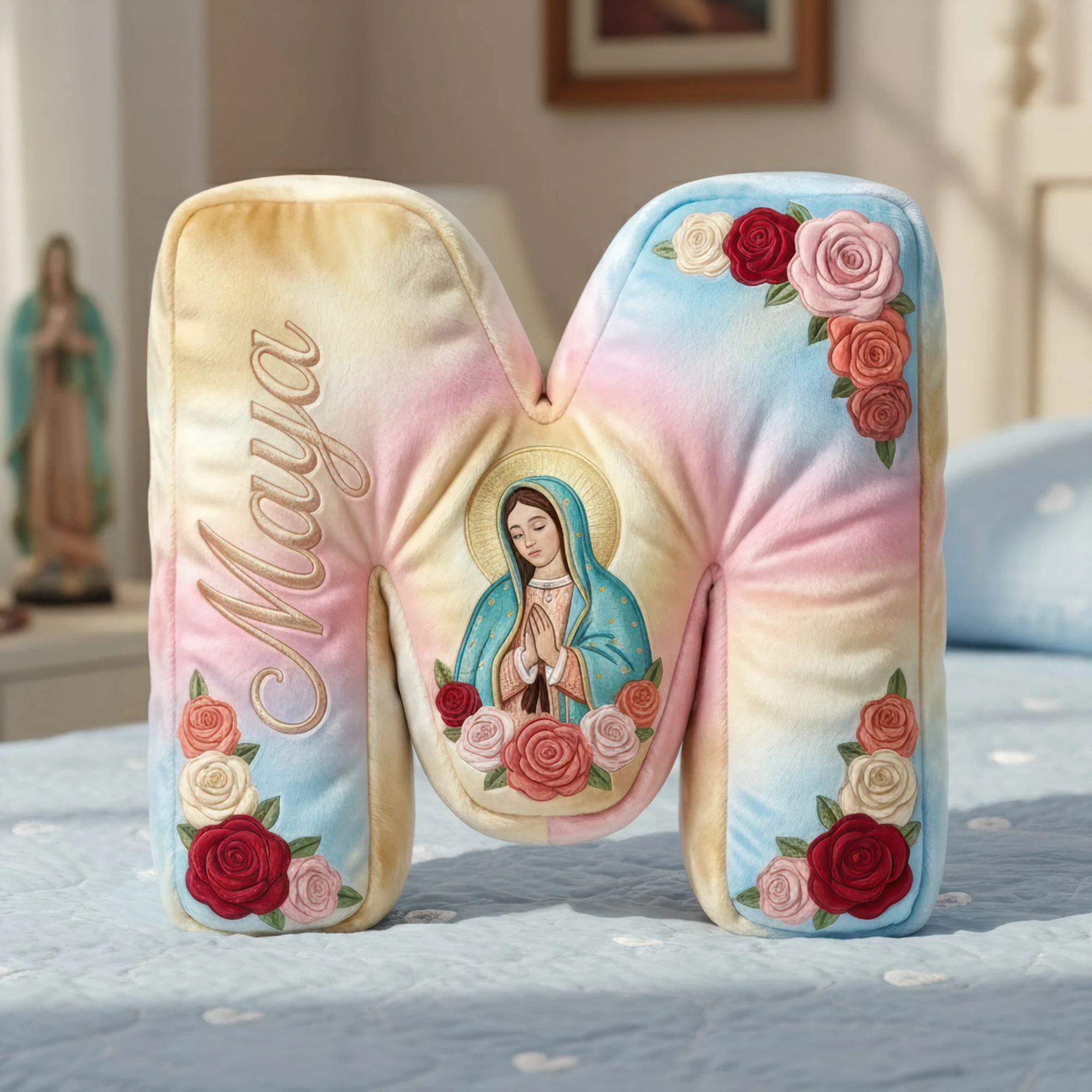 Faith Rose Alphabet - Personalized Custom Shaped Pillow - Gift For Christians NL122 - Image 3
