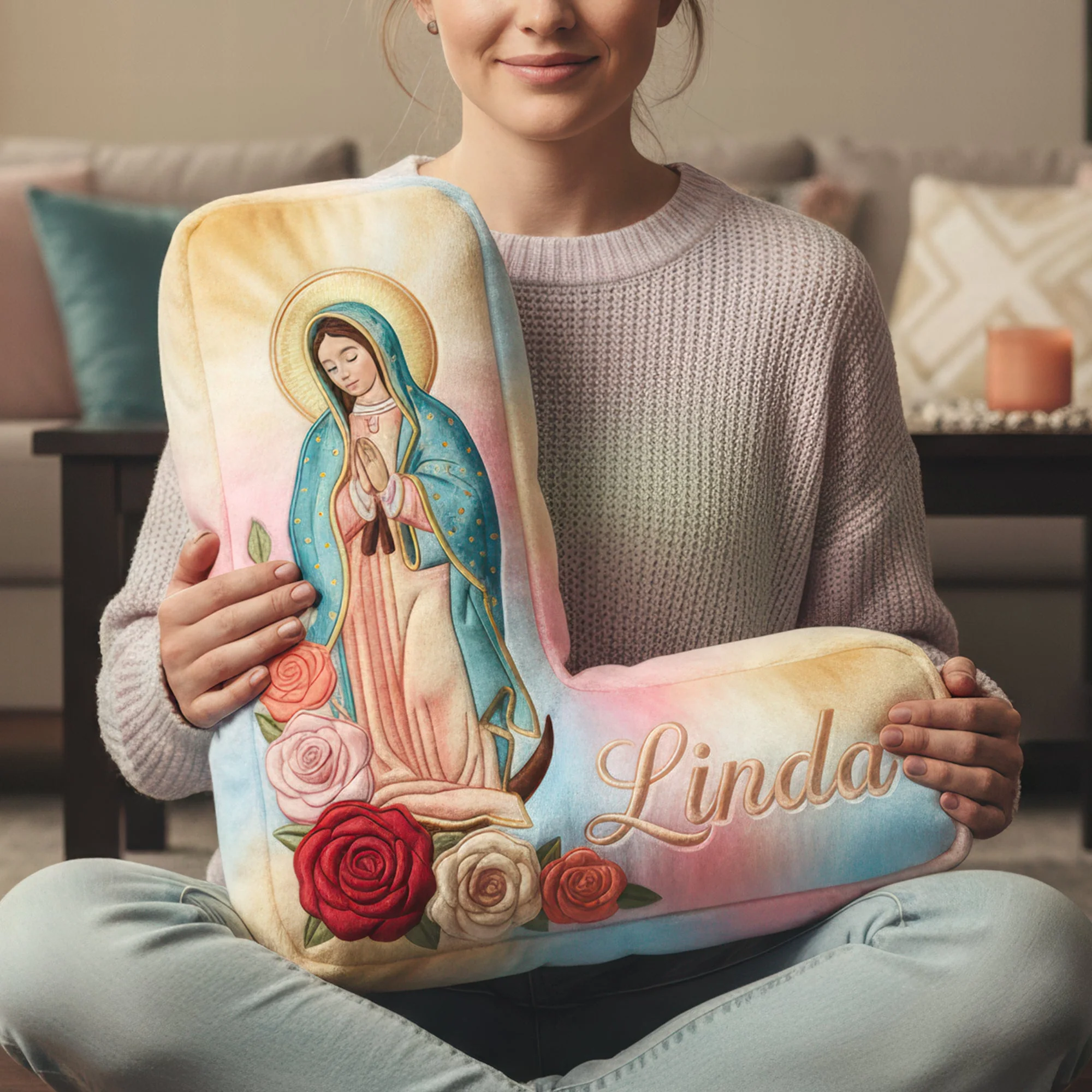 Faith Rose Alphabet - Personalized Custom Shaped Pillow - Gift For Christians NL122 - Image 4