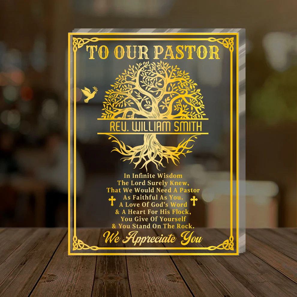 Faithful Servant Pastor - Personalized Acrylic Plaque TD118 - Image 3