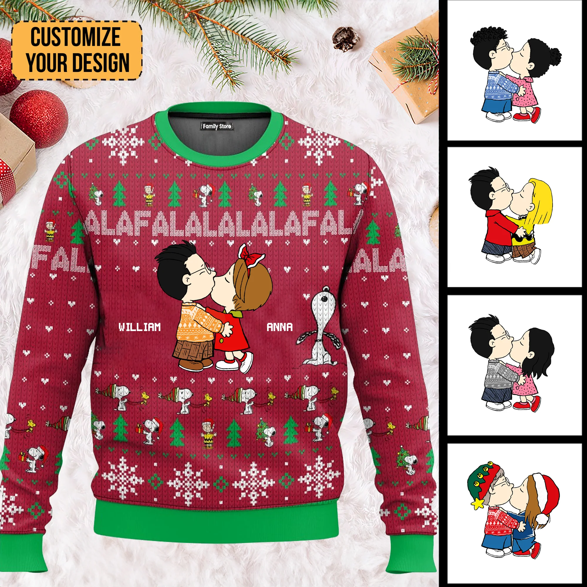 Falala Christmas Peanut - Personalized Ugly Sweatshirt - Gift For Boyfriend, Husband Wife, AnniversaryCL45 NH96