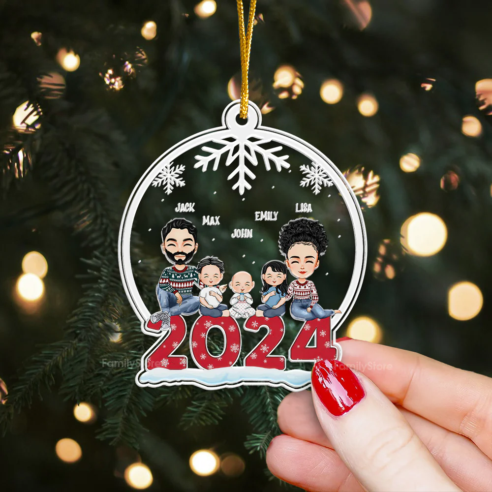 Family Is A Precious Gift - Gift For Family - Personalized Acrylic Ornament NA94 - Image 2