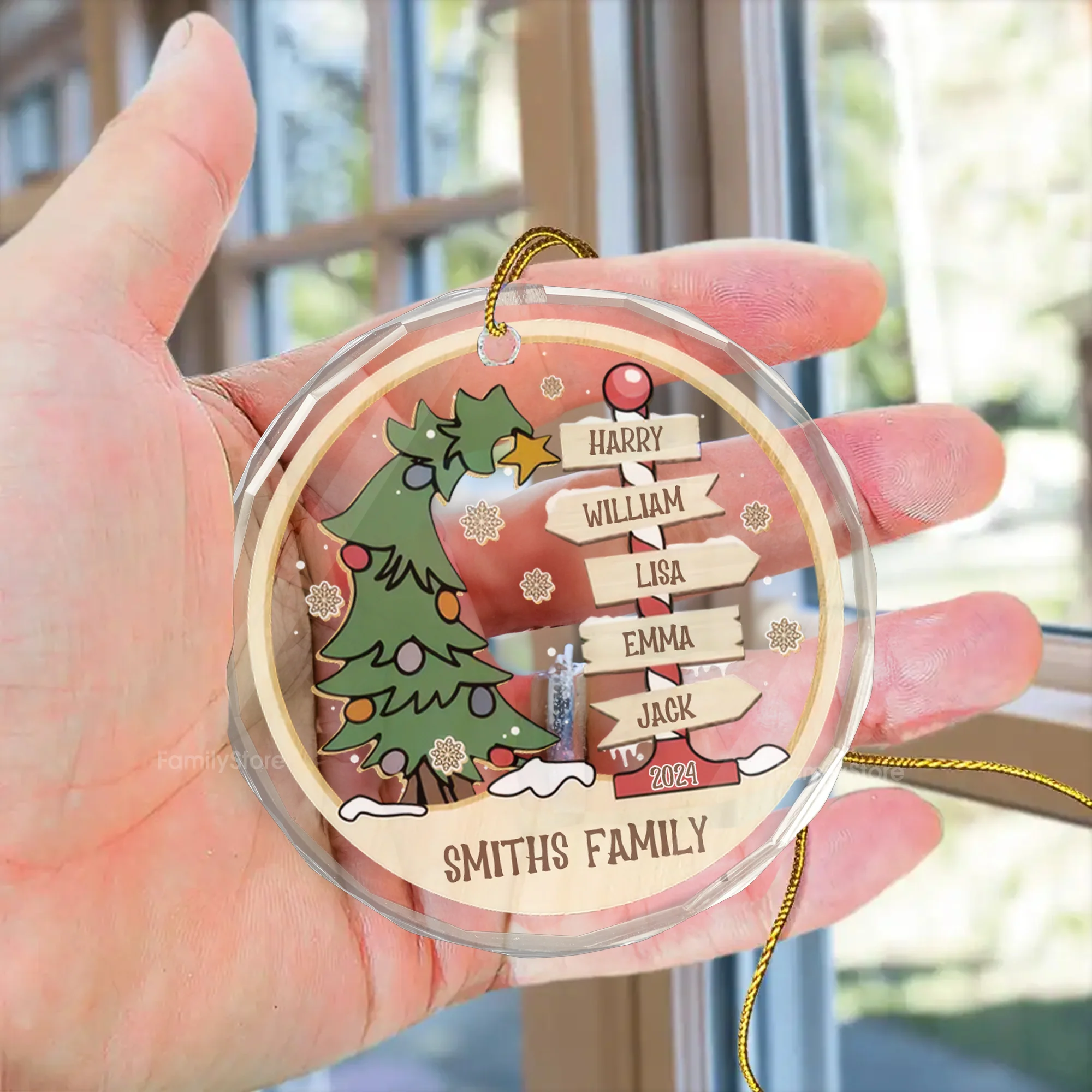 Family Is Where Life Begins And Love Never Ends - Gift For Family - Personalized Glass Ornament - NA94 - Image 4