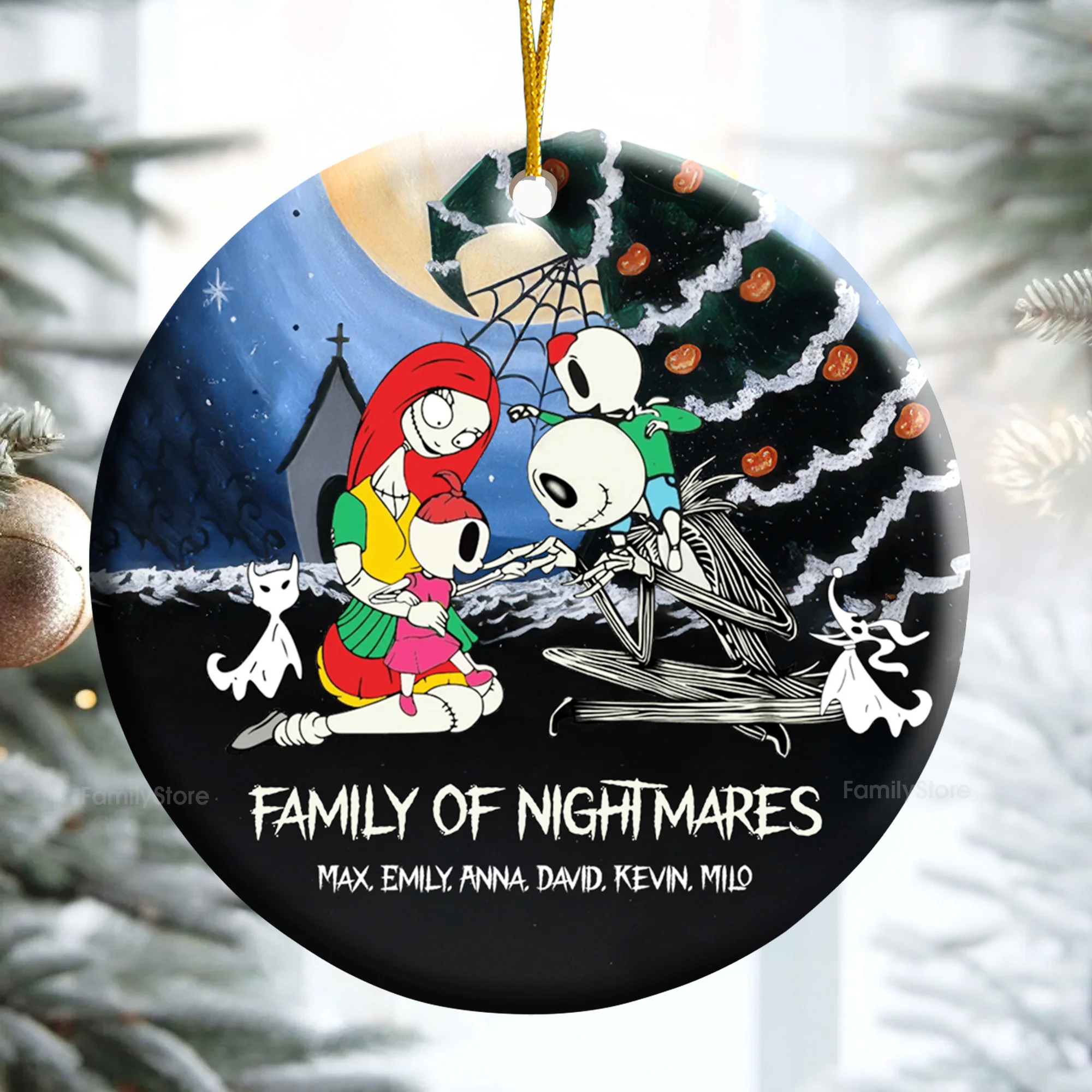 Family Of Nightmare - Gift For Family - Personalized Ceramic Ornament - CL14 NA94 - Image 3