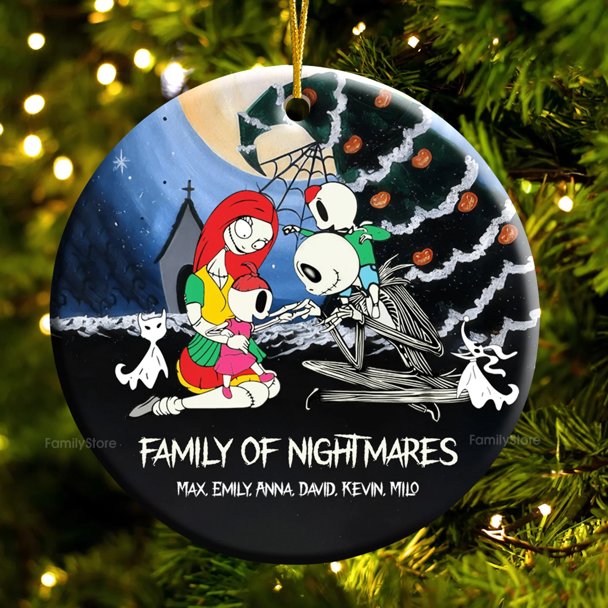 Family Of Nightmare - Gift For Family - Personalized Ceramic Ornament - CL14 NA94 - Image 5