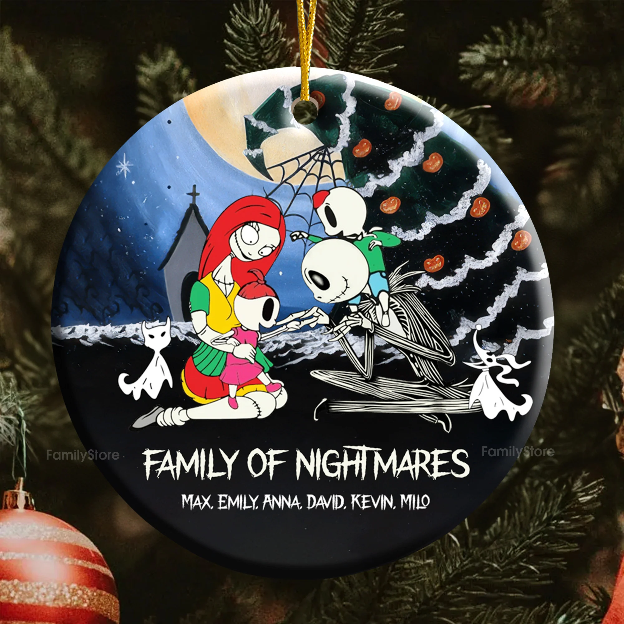 Family Of Nightmare - Gift For Family - Personalized Ceramic Ornament - CL14 NA94 - Image 6