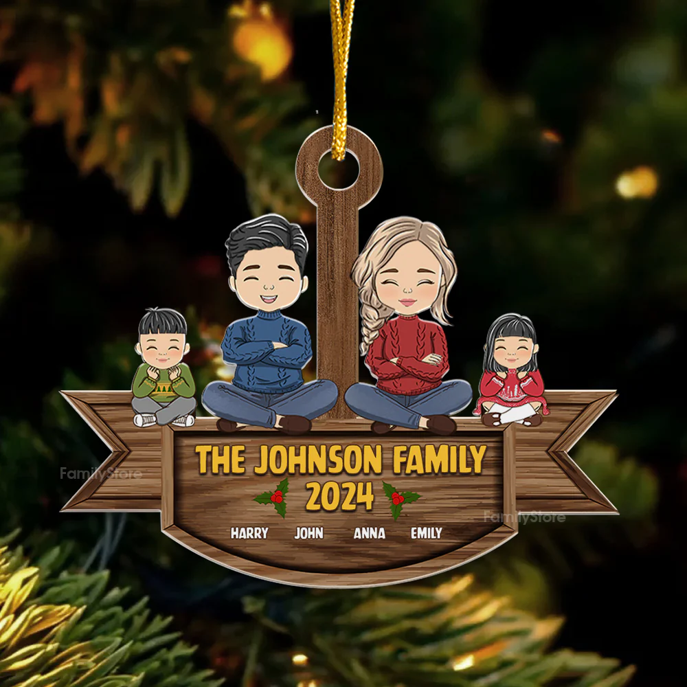 Family Together On Holiday - Christmas Gift For Family Members - Personalized Acrylic Ornament - CL35 NA94 - Image 4