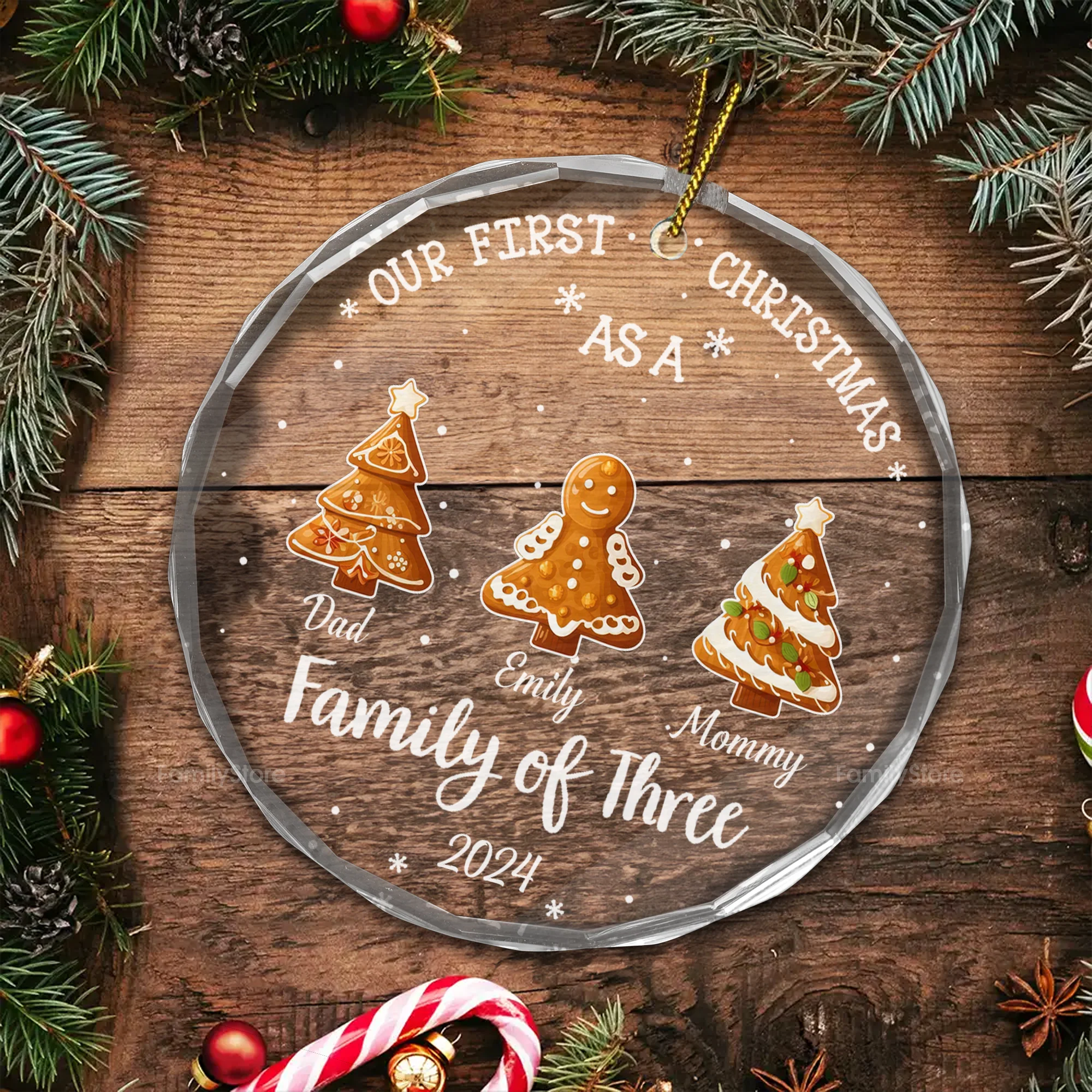 Family Tree Cake - Gift For Family - Personalized Glass Ornament - NA94 - Image 2