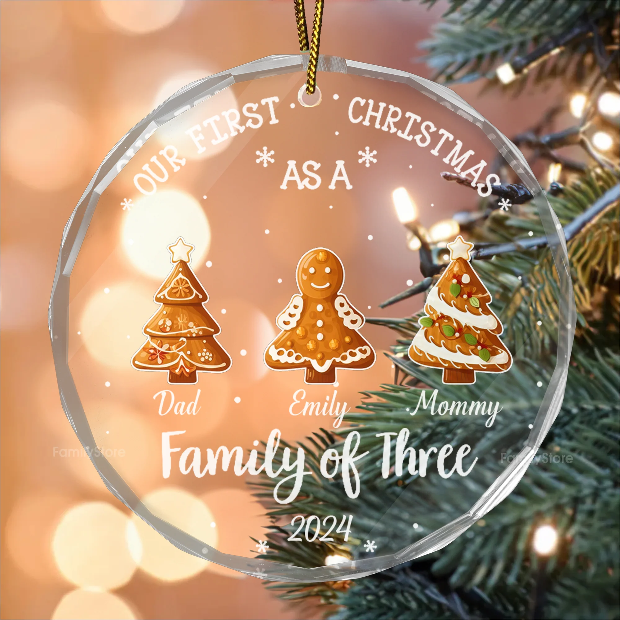 Family Tree Cake - Gift For Family - Personalized Glass Ornament - NA94 - Image 3