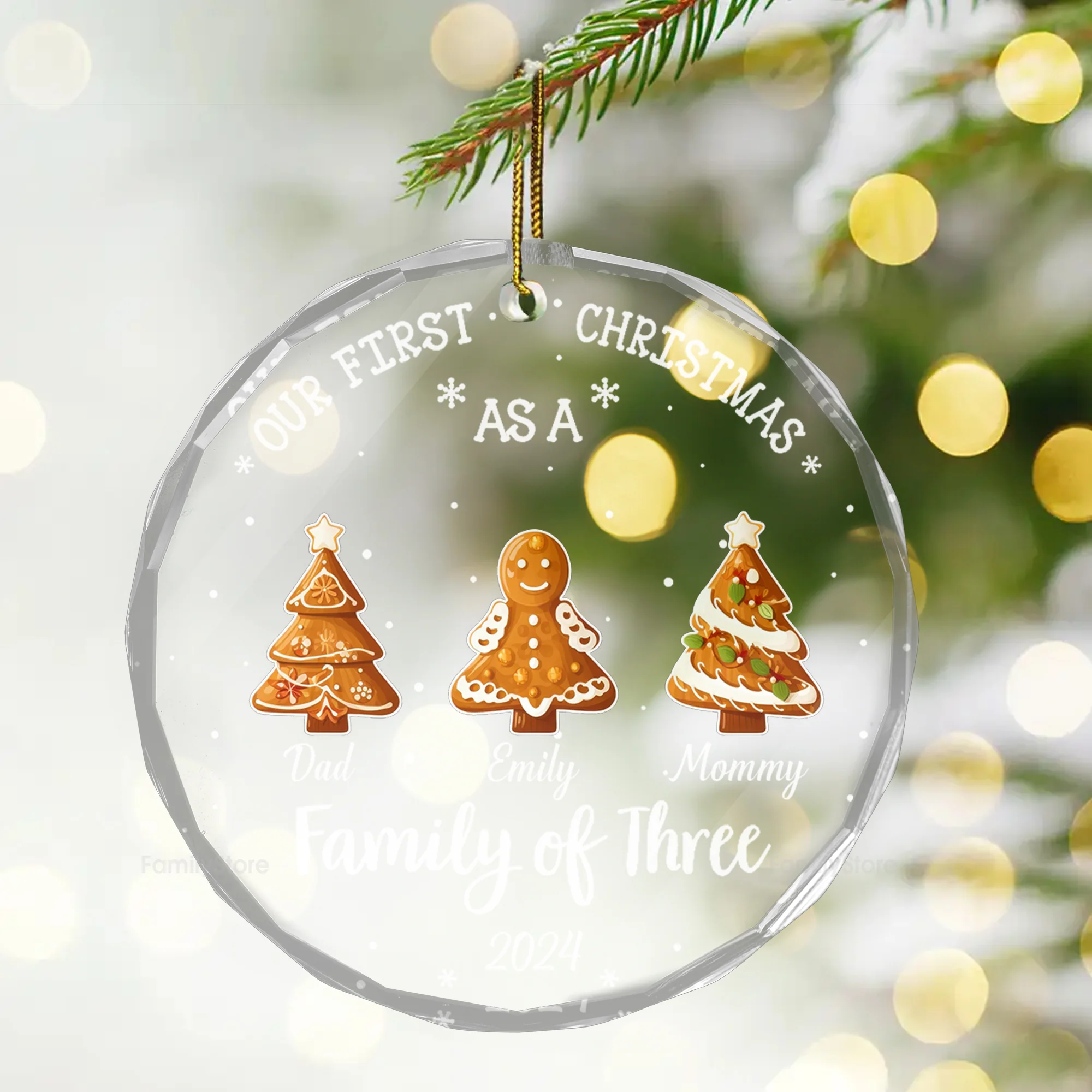 Family Tree Cake - Gift For Family - Personalized Glass Ornament - NA94 - Image 4