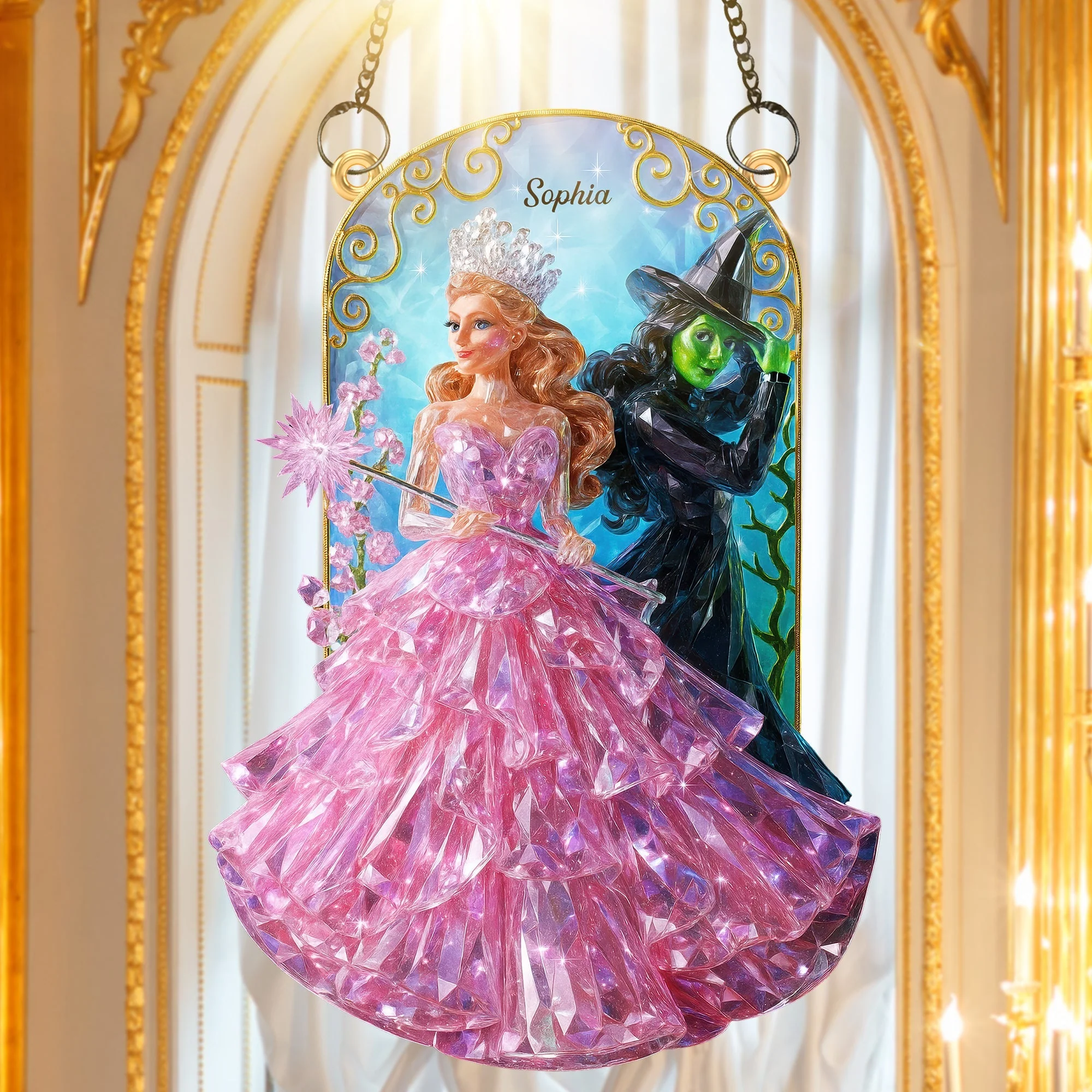 Fantasy Princess And Wicked Witch - Personalized Window Hanging Suncatcher - Gift For Friends, Besties, Her NL122 - Image 2