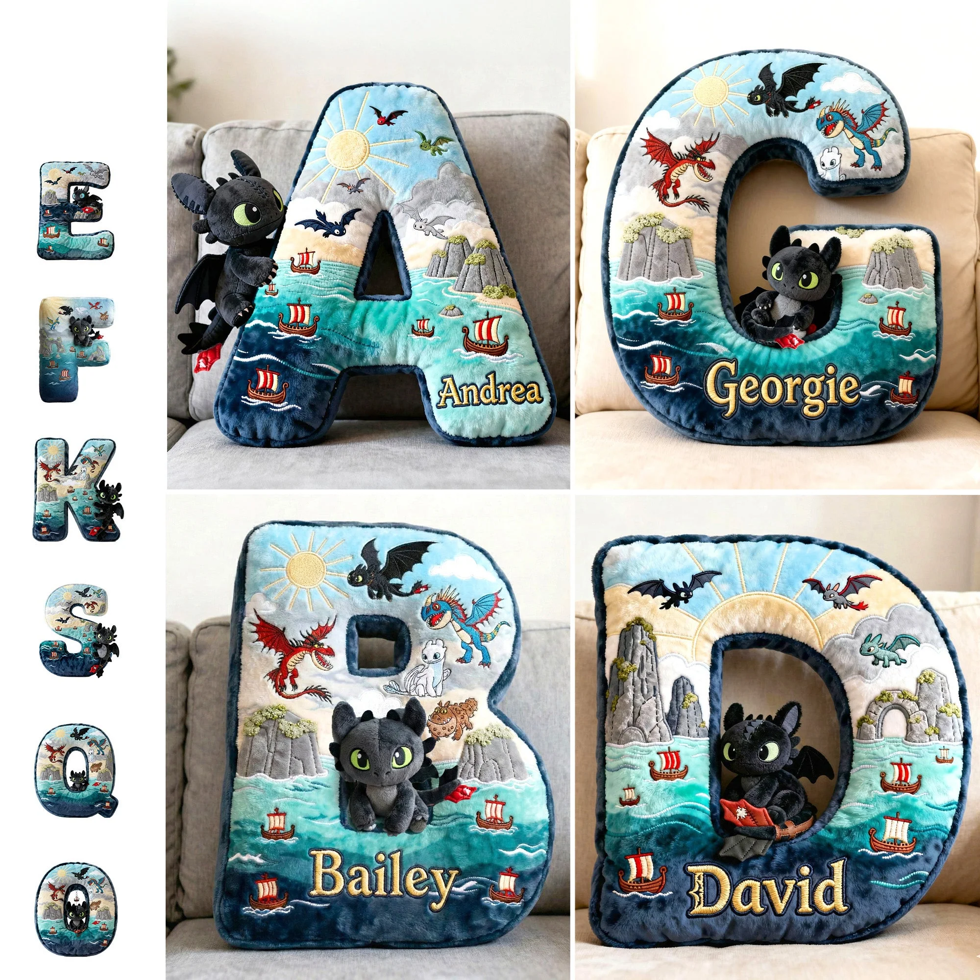 Fantasy World Alphabet Initial Letter - Personalized Custom Shaped Pillow - Gift For Kids & Cuteness Lovers NL122 - Image 2
