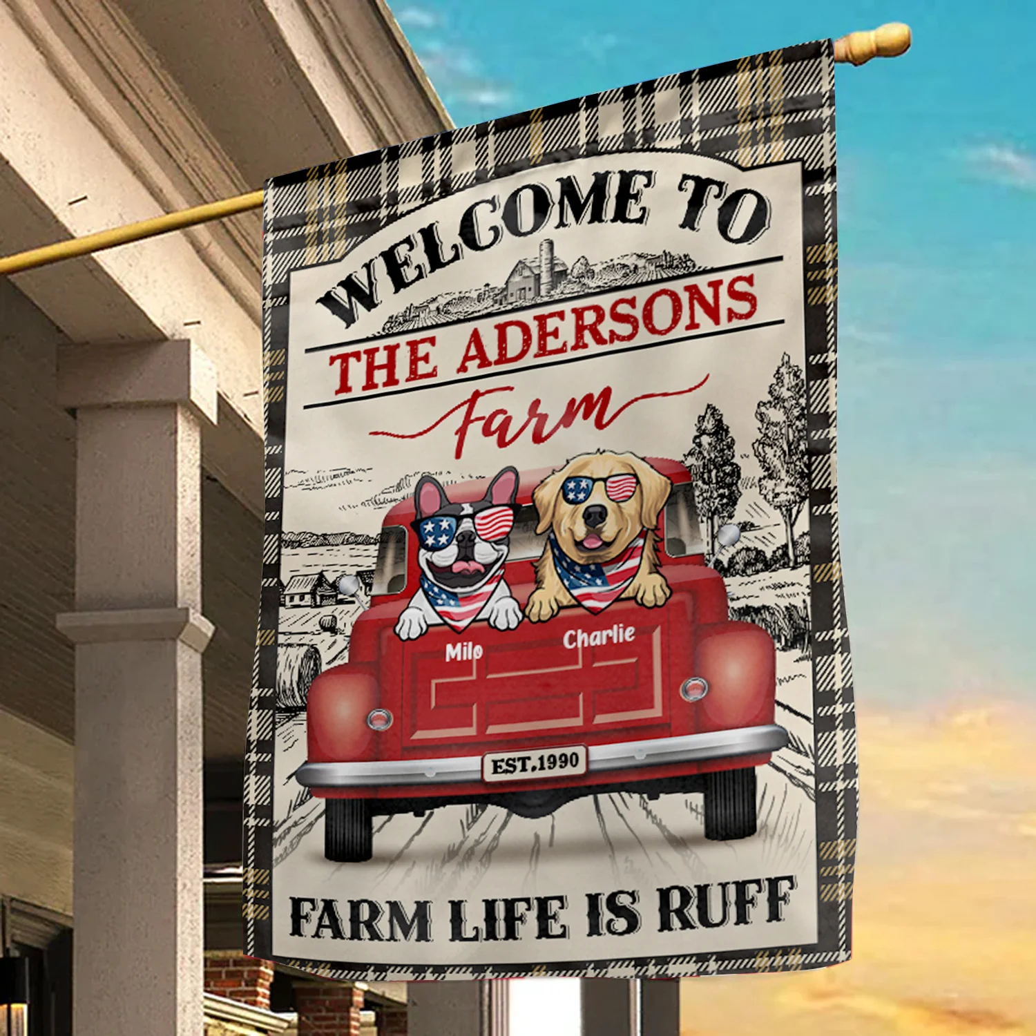 Farm Life Is Ruff By The Way Happy Independence Day - Gift For Farmers - Personalized Flag - CL12 NA94 - Image 3