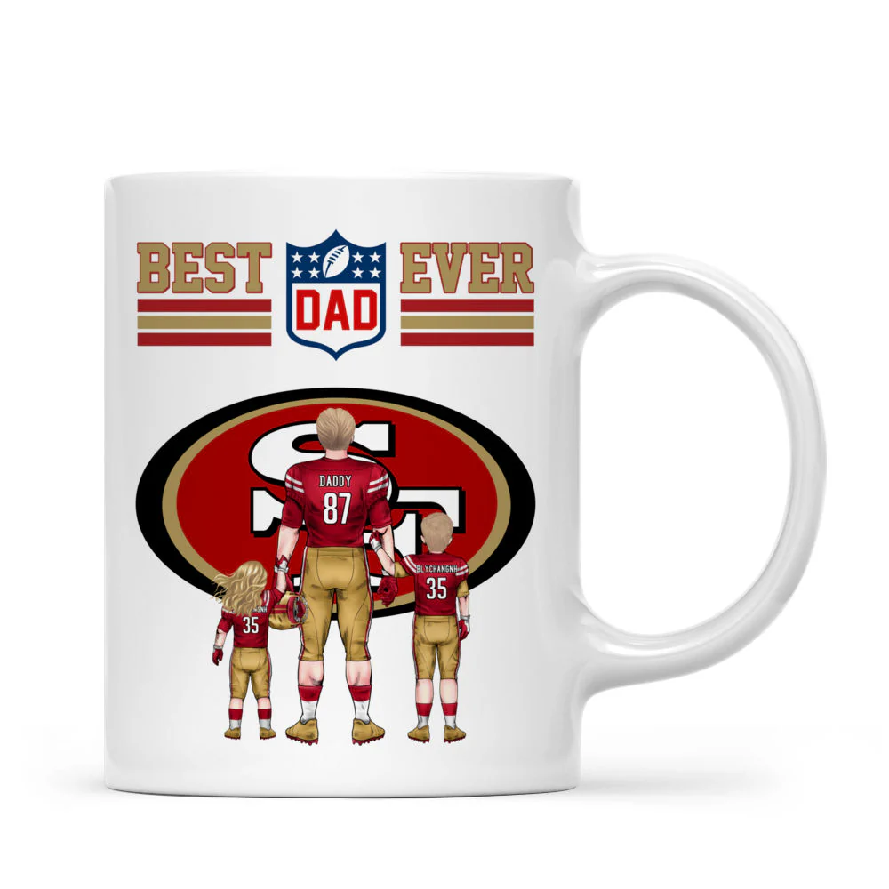 Father & Children Custom Sports Team - Personalized Mug - Gifts For American Football Lover | TM12 HN02 - Image 3