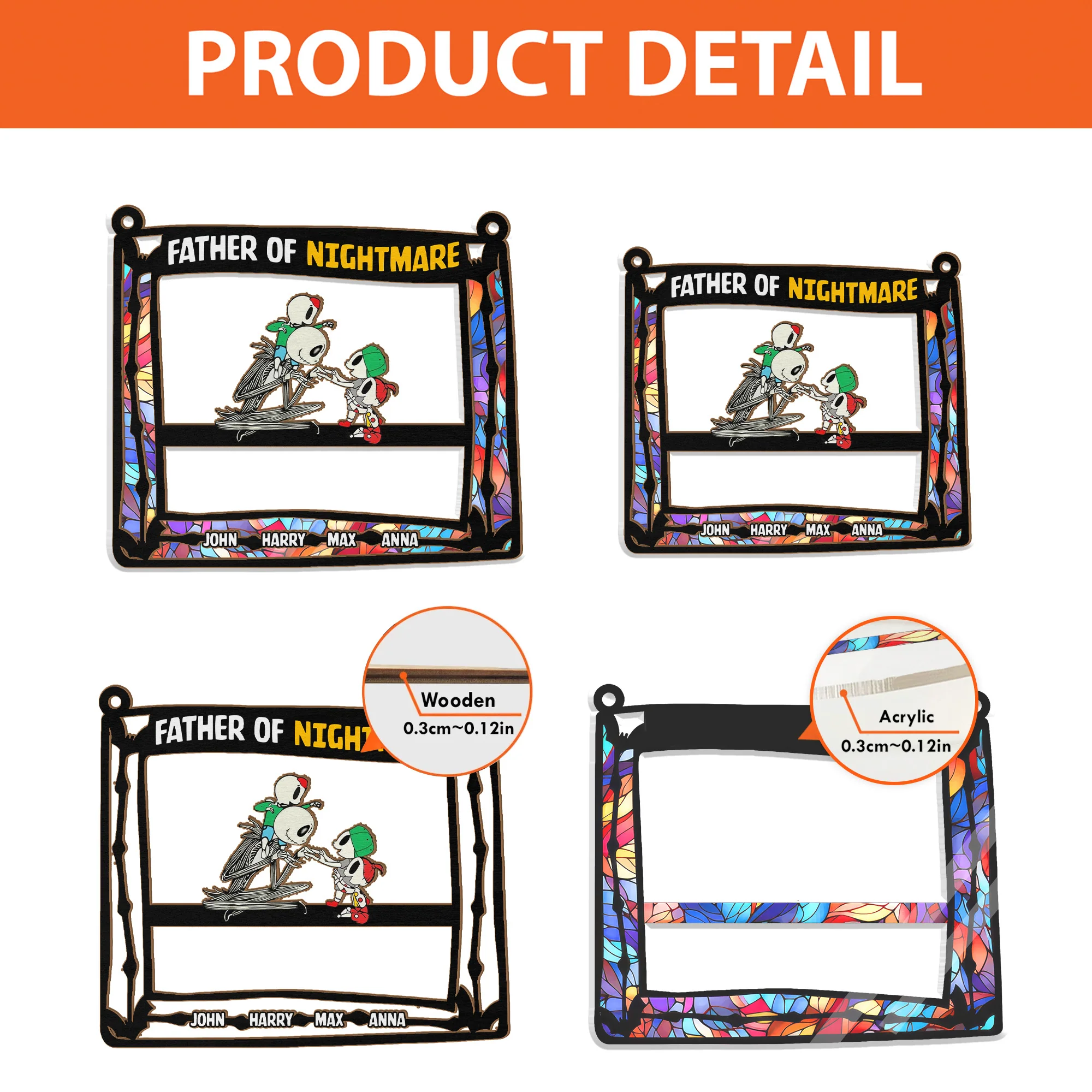 Father Of Nightmare - Personalized Window Hanging Suncatcher Ornament - Gift for Dad, Husband | CL14 NH96 - Image 4
