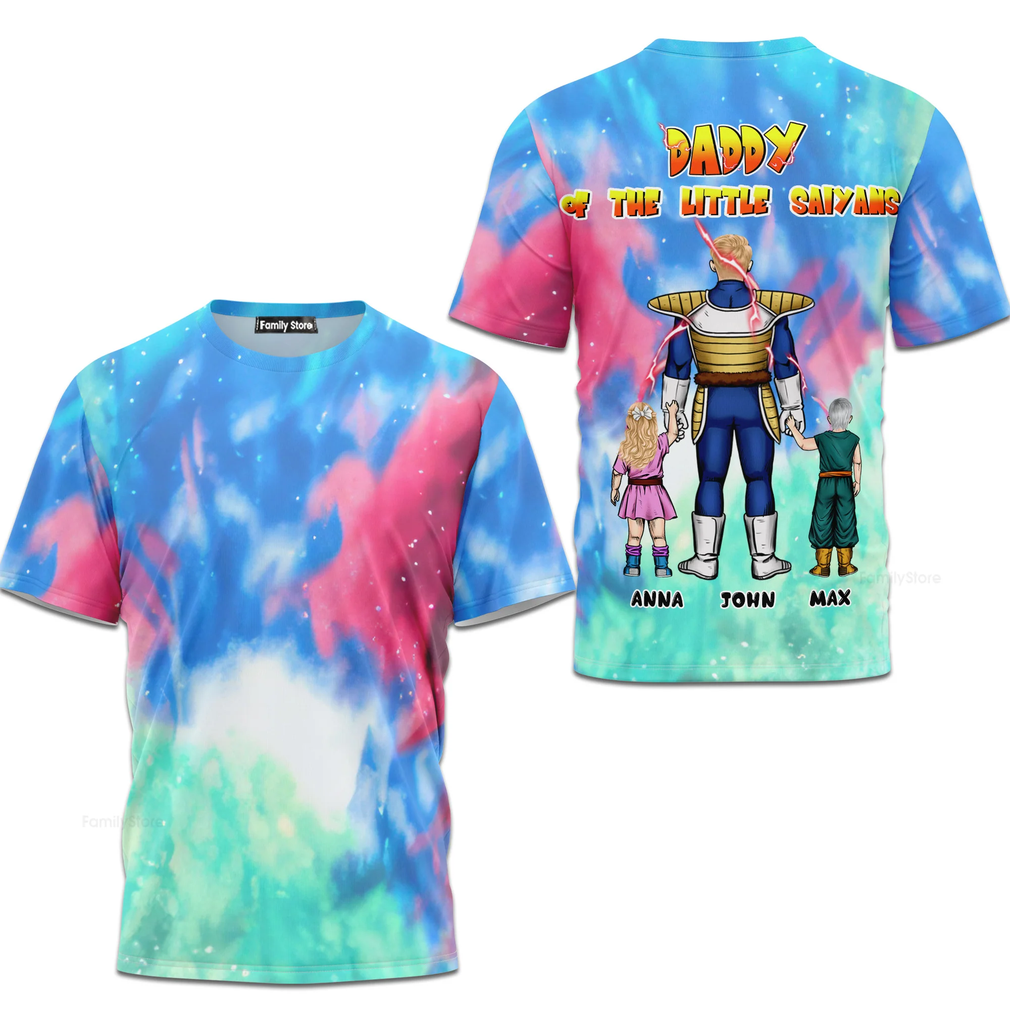 Father Of Us, Little Saiyans - Personalized 3D Tshirt - Gift For Dad, Grandpa, Father's Day | CL03 NA94 - Image 3