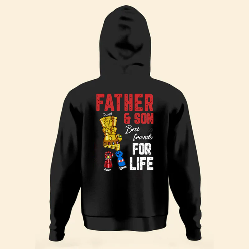 Father Son Best Friends For Life - Gift For Dad, Grandfather - Personalized Shirt - Image 3