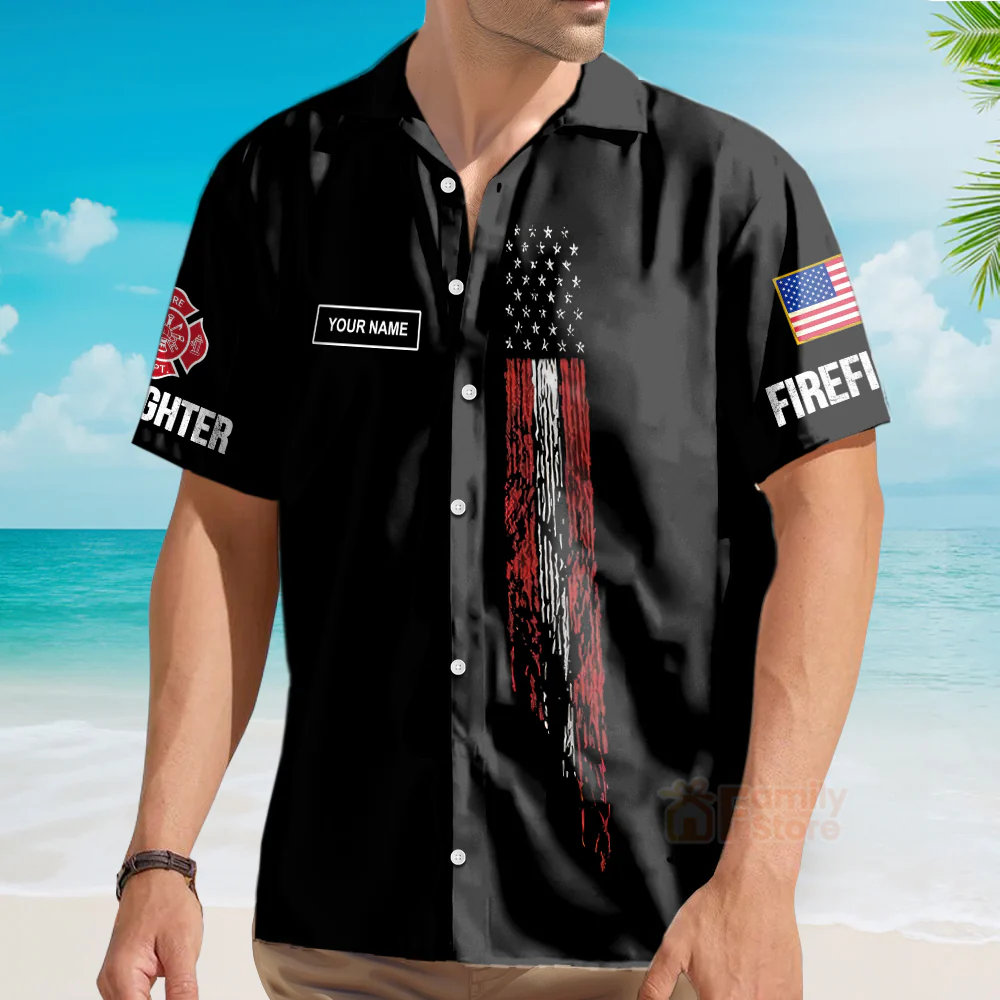 Personalized Being A Retired Firefighter Is An Honor Hawaiian Shirt - Image 3