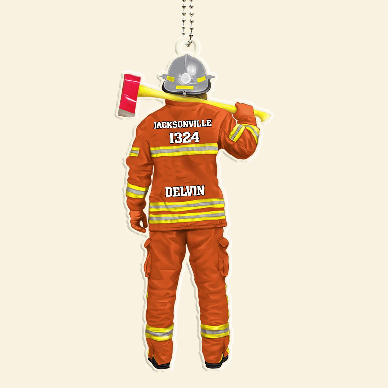 Firefighter Uniform - Gift For Firefighters - Personalized Car Hanging Ornament NA94 - Image 3