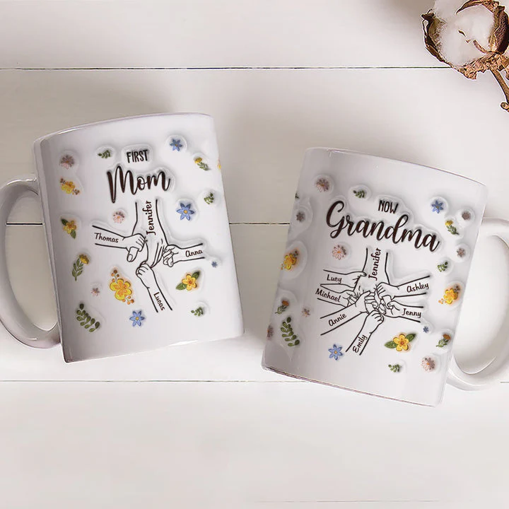 First Mom Now Grandma - Personalized 3D Inflated Effect Ceramic Mug - Gift For Mom, Grandma, Mother's Day NA94 - Image 3
