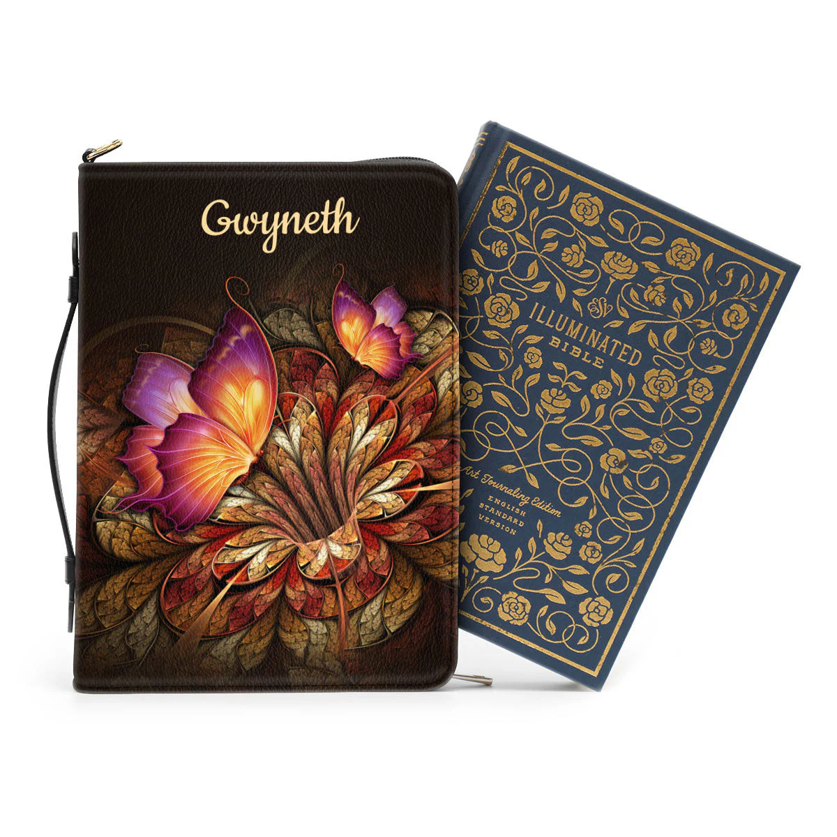 Flower & Butterfly Psalm 341 I Will Bless The Lord At All Times - Thoughtful Gift For Christians - Personalized Bible Covers - AT4081323 - Image 3