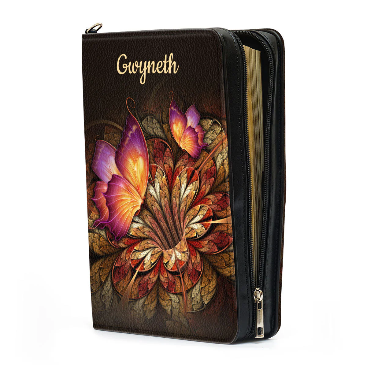 Flower & Butterfly Psalm 341 I Will Bless The Lord At All Times - Thoughtful Gift For Christians - Personalized Bible Covers - AT4081323 - Image 4