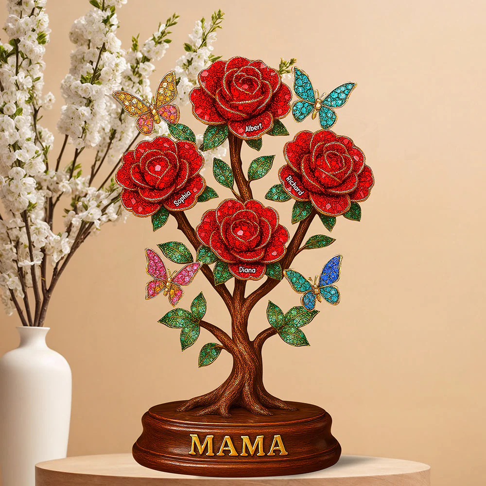 Flower Mom Forever Blooming - Personalized Shaped Acrylic Plaque - Gift For Mom, Grandma HN02 - Image 4
