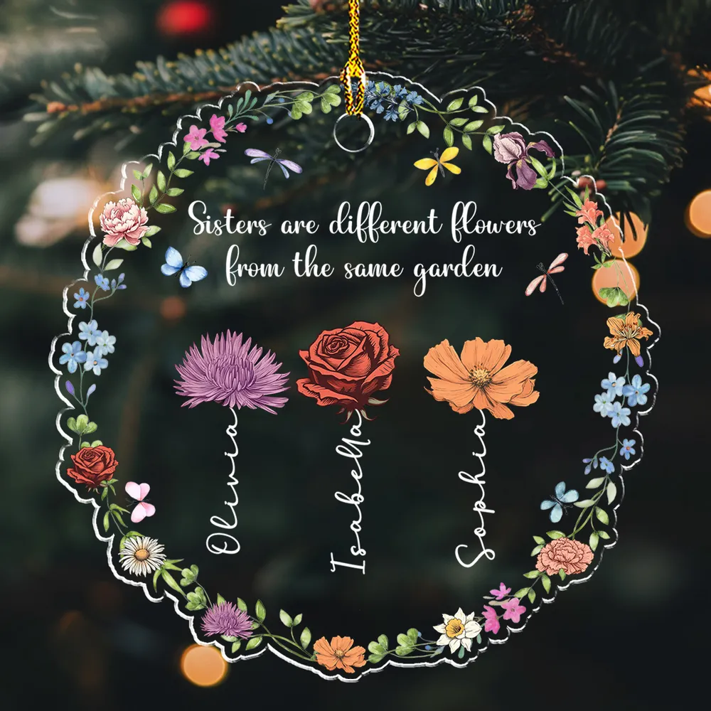 Flowers In The Same Garden - Personalized Acrylic Ornament - Gift For Sisters, Besties, Friends - CL47 NA94 - Image 3