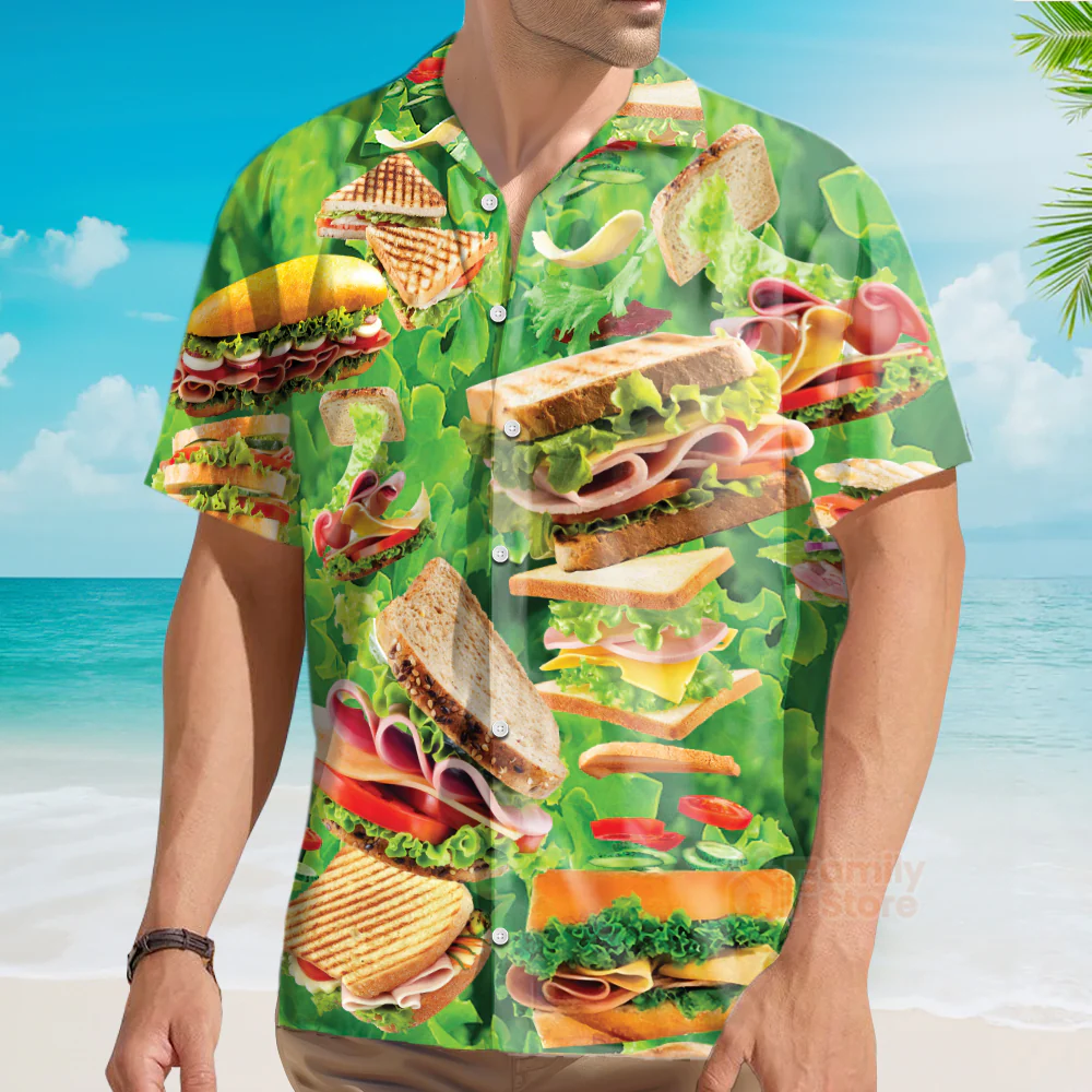 Food All You Need Is Love And A Delicious Tasty Sandwich Hawaiian Shirt - Image 3
