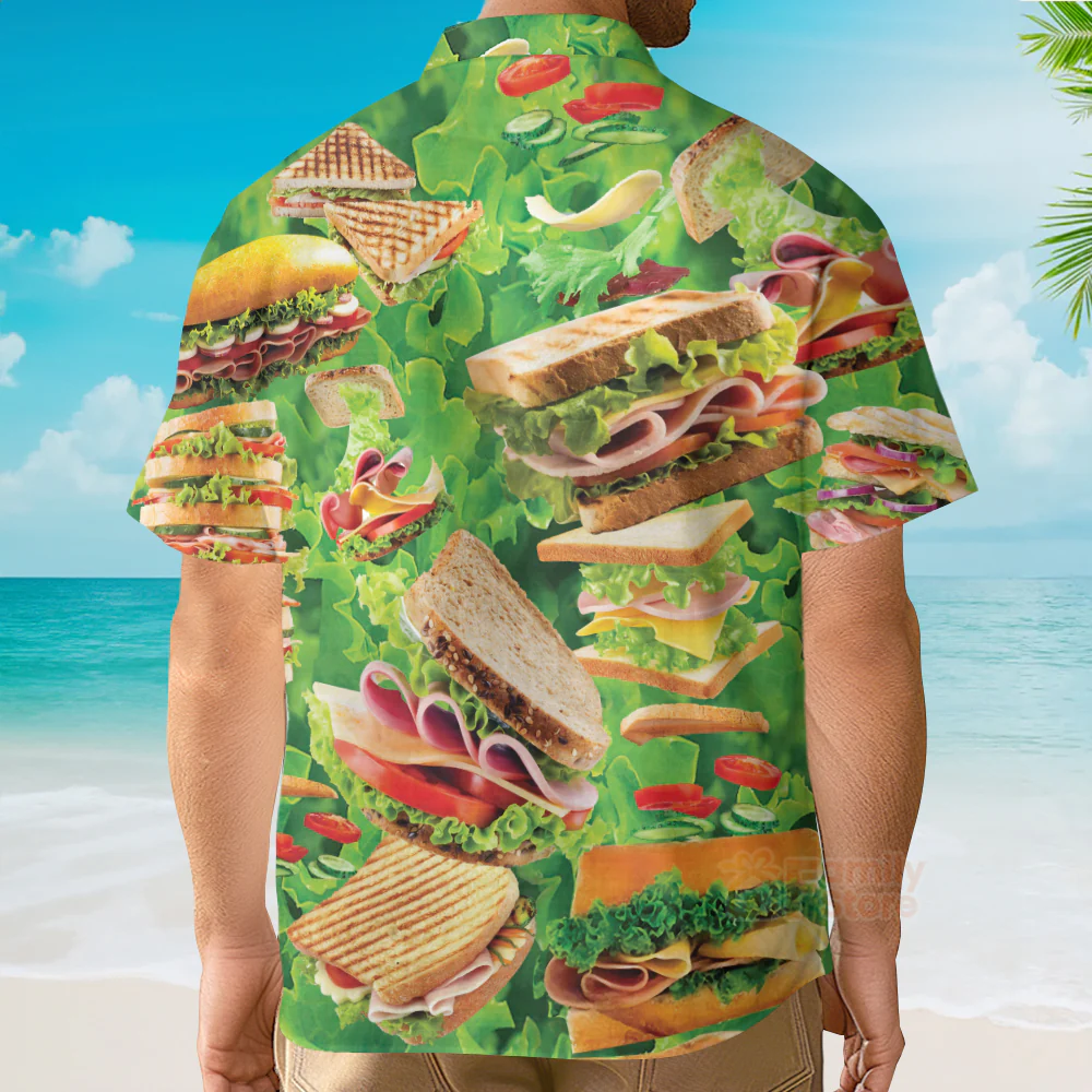 Food All You Need Is Love And A Delicious Tasty Sandwich Hawaiian Shirt - Image 4