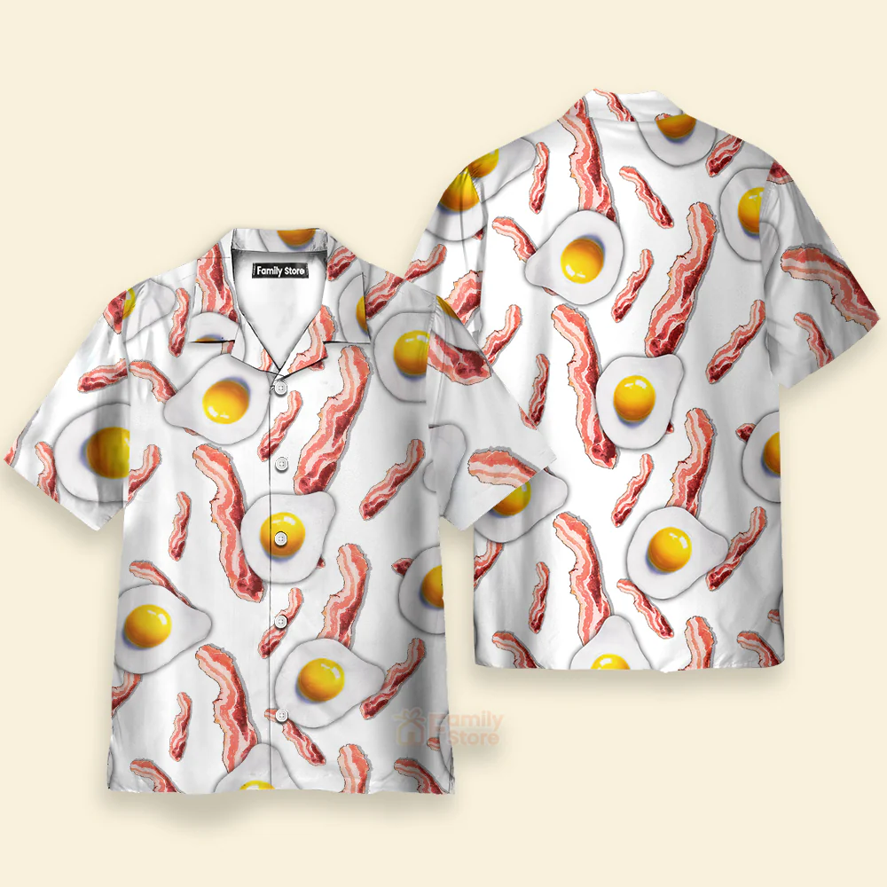 Food Bacon Egg Food Collection - Hawaiian Shirt - Image 2
