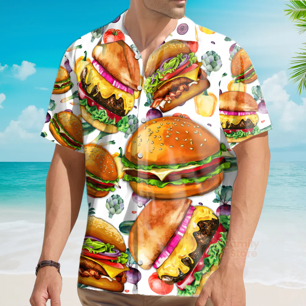 Food Big Burger Life Is Better With Burger Hawaiian Shirt - Image 3