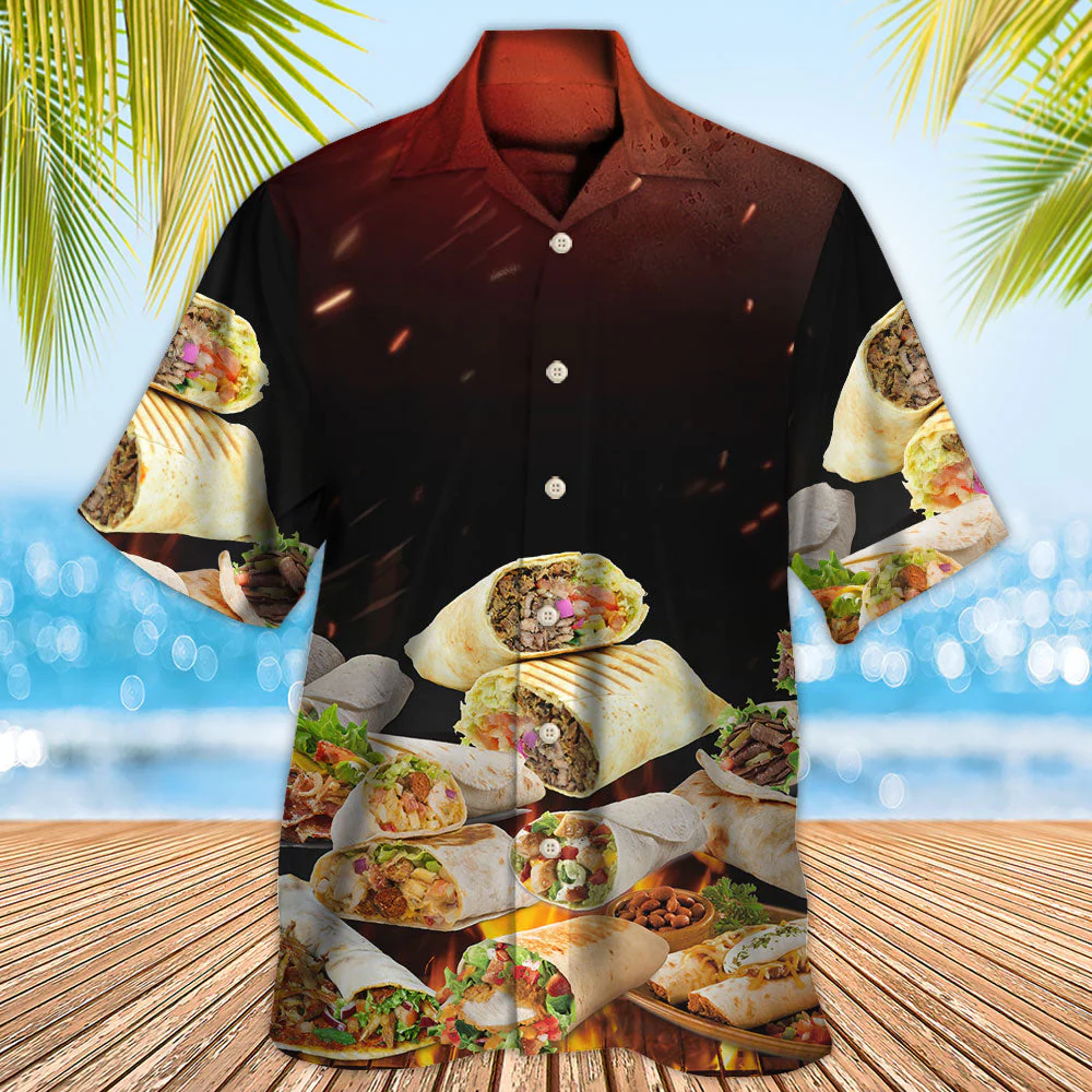 Food Burritos Fast Food Delicious Hawaiian Shirt - Image 2
