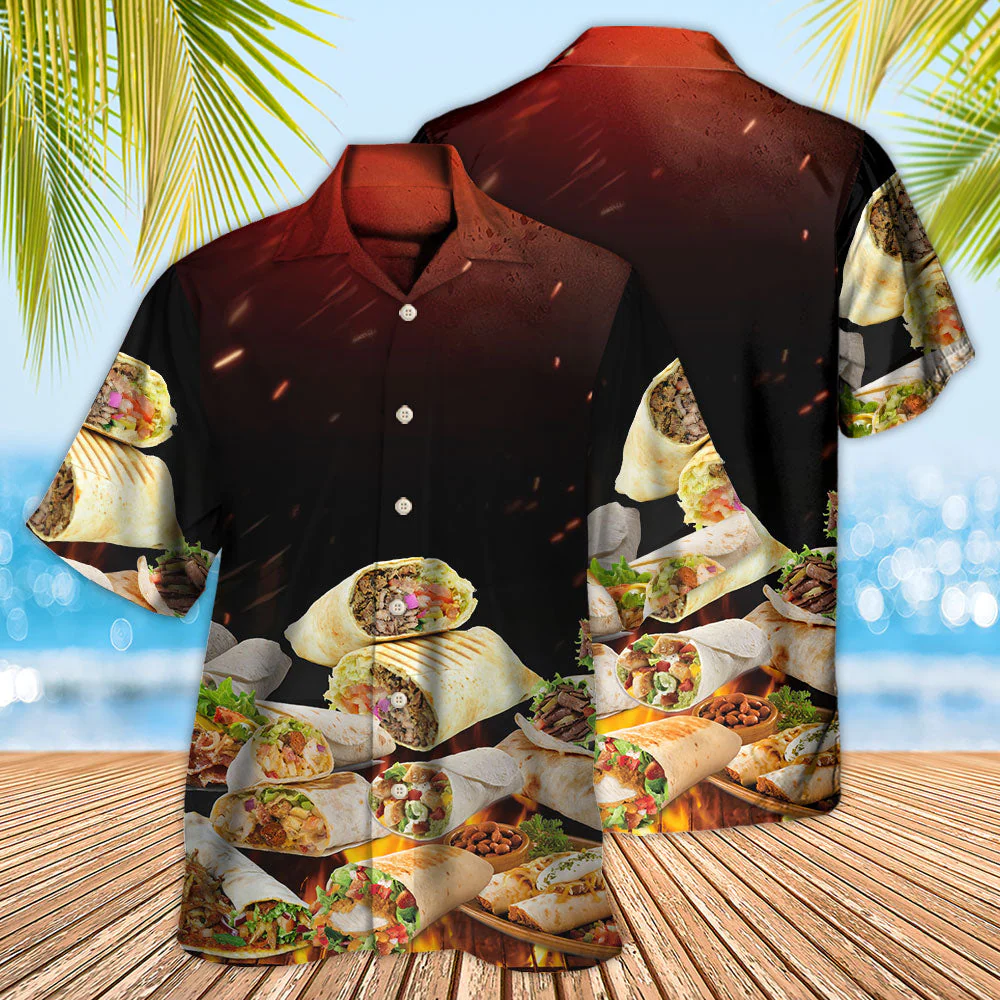 Food Burritos Fast Food Delicious Hawaiian Shirt - Image 3