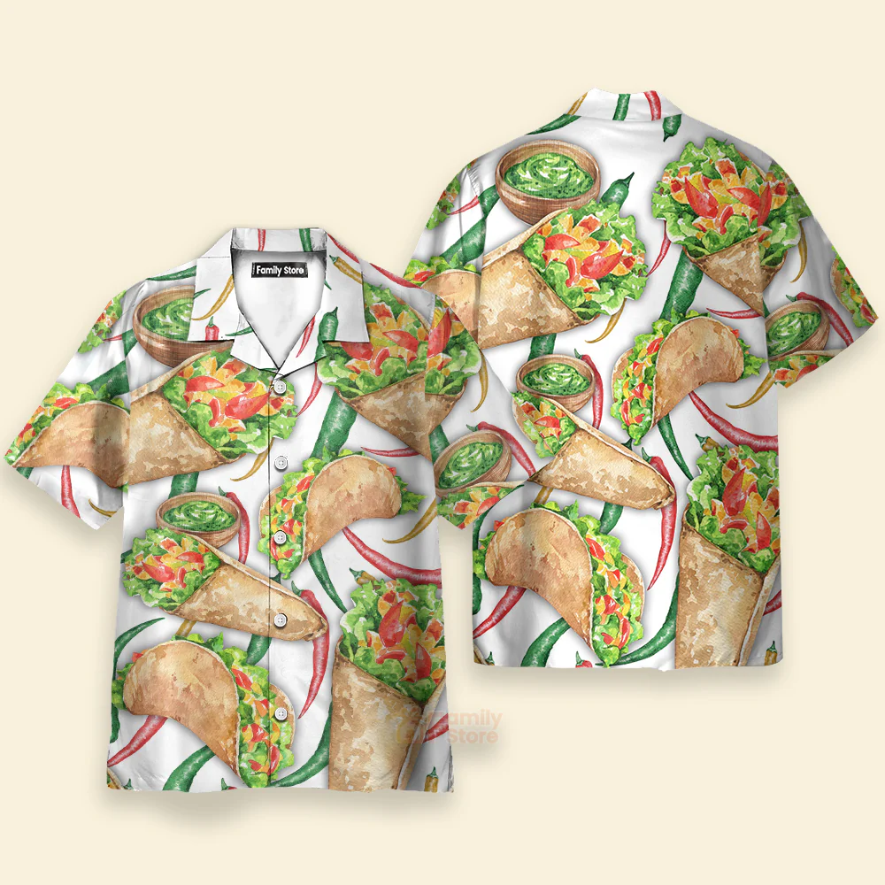 Food Burritos Make Me Happy Delicious Meal - Hawaiian Shirt - Image 2