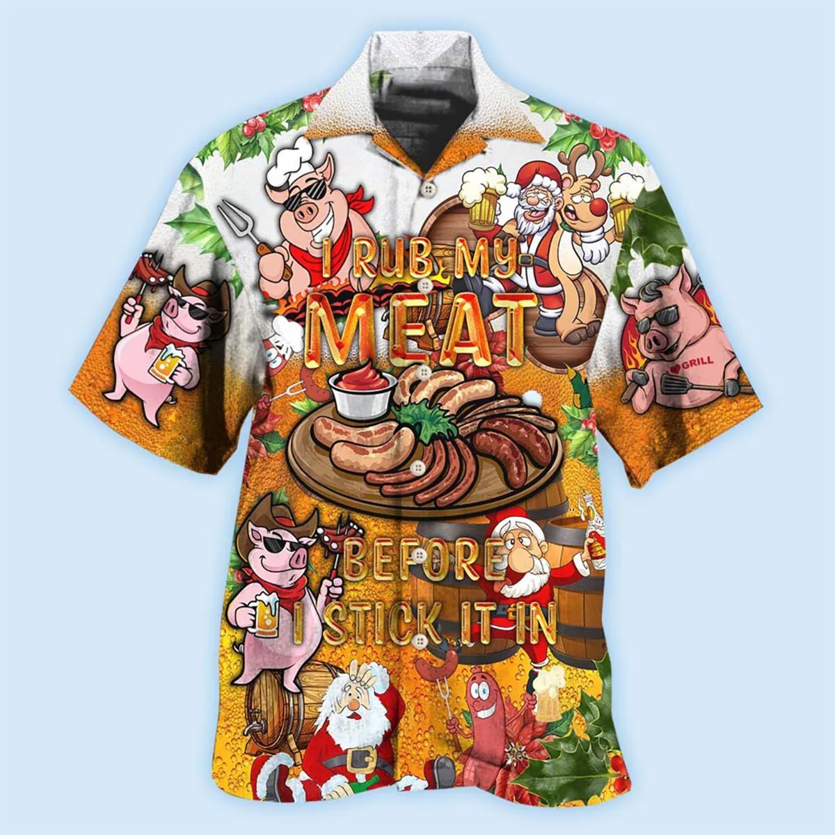 Food I Rub My Meat Before Hawaiian Shirt - Image 2
