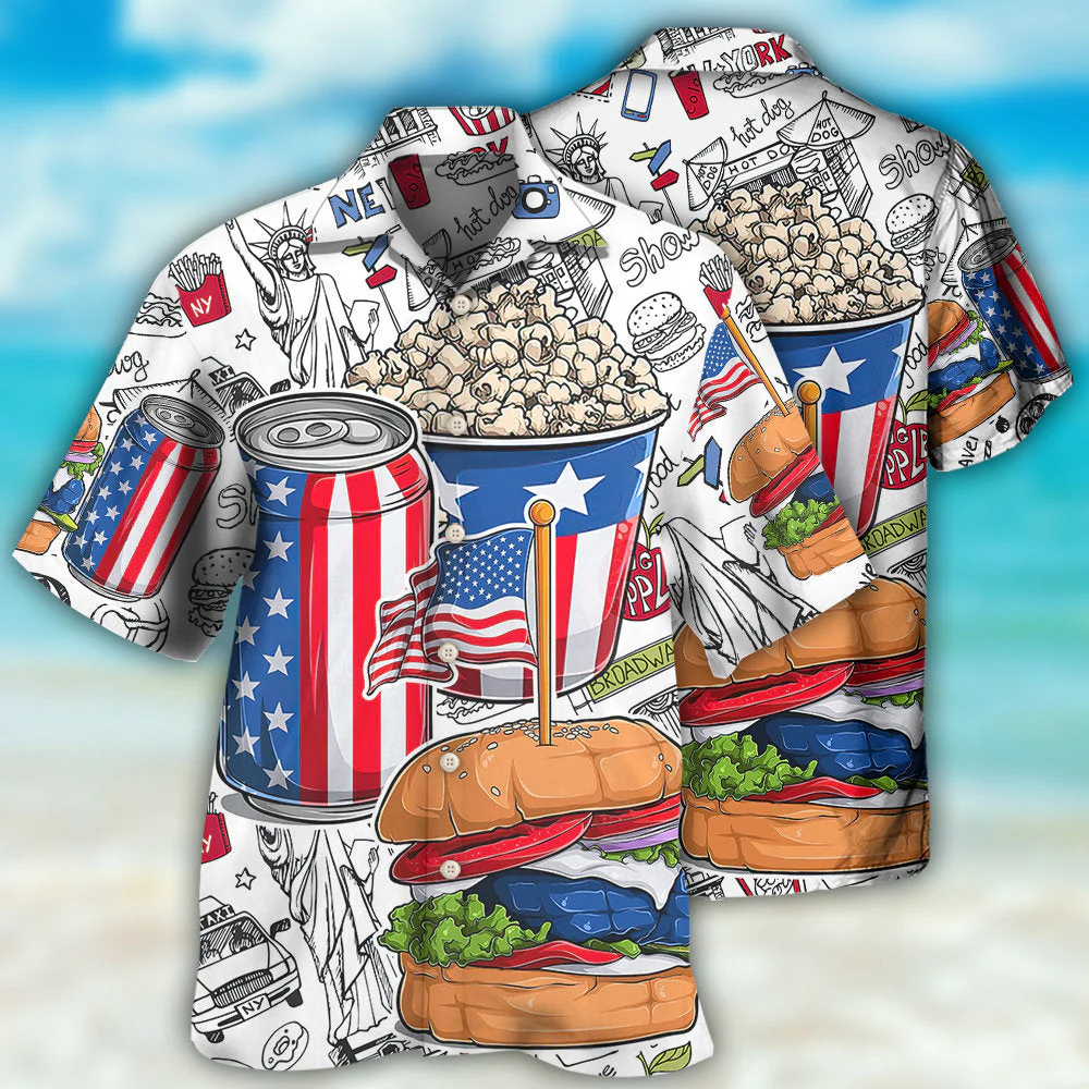Food Independence Day Hawaiian Shirt - Image 3