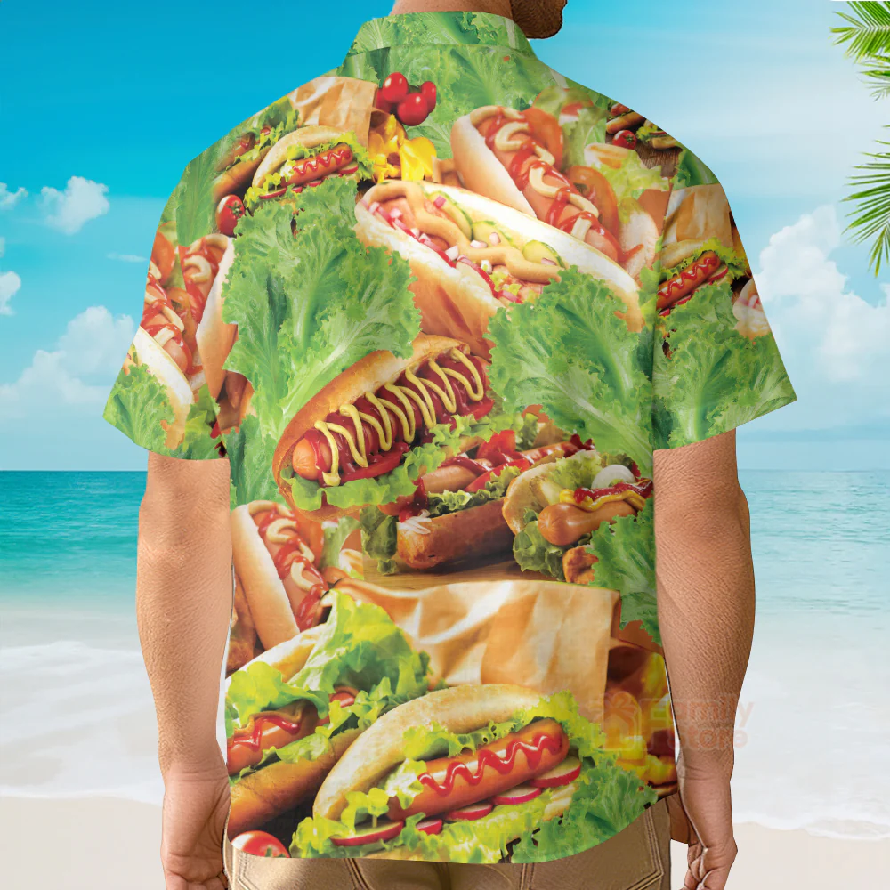 Food It's Not A Party Until The Hot Dog Come Out Salad Hawaiian Shirt - Image 4