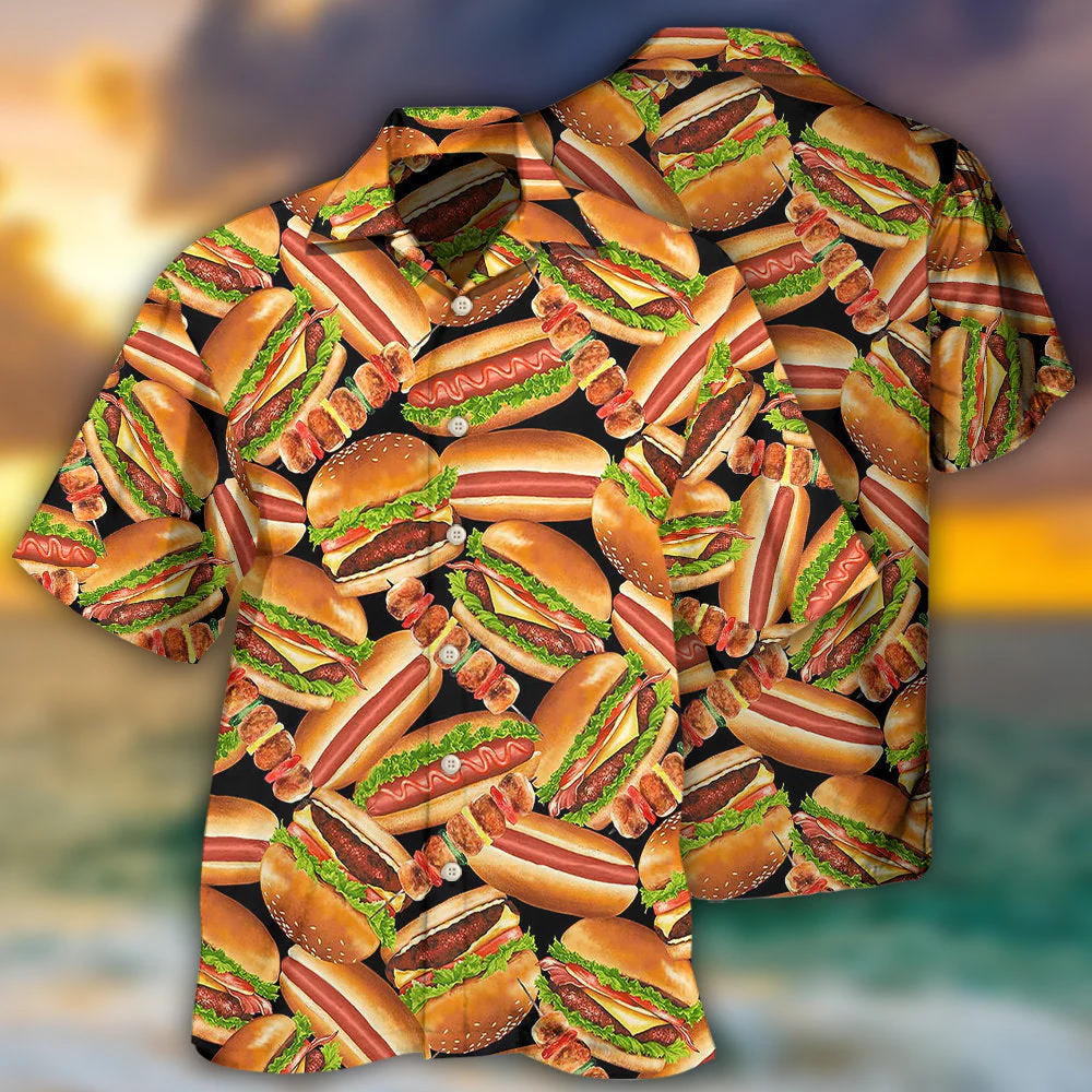 Food Life Is Better With Burger Hawaiian shirt - Image 2