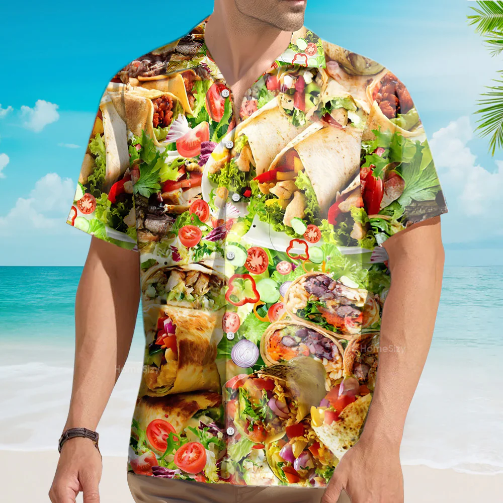 Food Life Is Better With Burrito Delicious Meal Hawaiian Shirt - Image 4