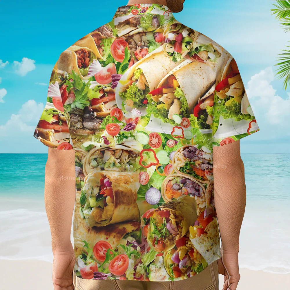 Food Life Is Better With Burrito Delicious Meal Hawaiian Shirt - Image 5