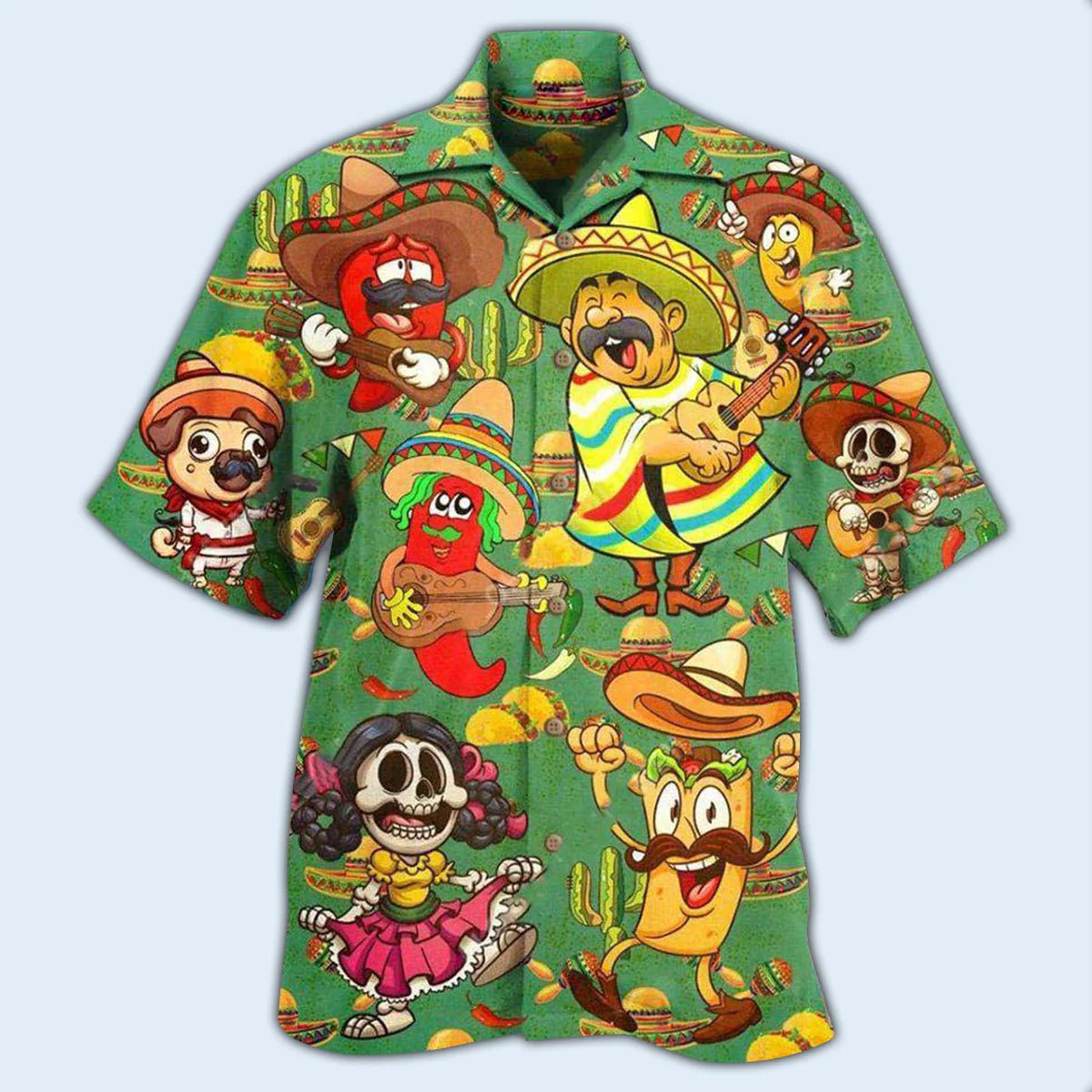 Food Love Mexican Culture Funny Hawaiian Shirt - Image 2