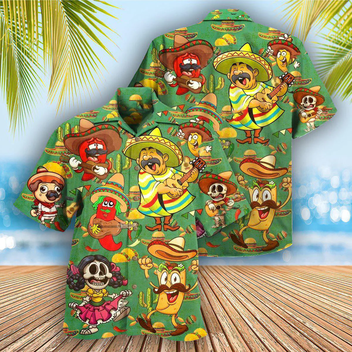 Food Love Mexican Culture Funny Hawaiian Shirt - Image 3