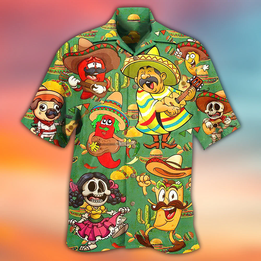 Food Love Mexican Culture Funny Hawaiian Shirt - Image 4