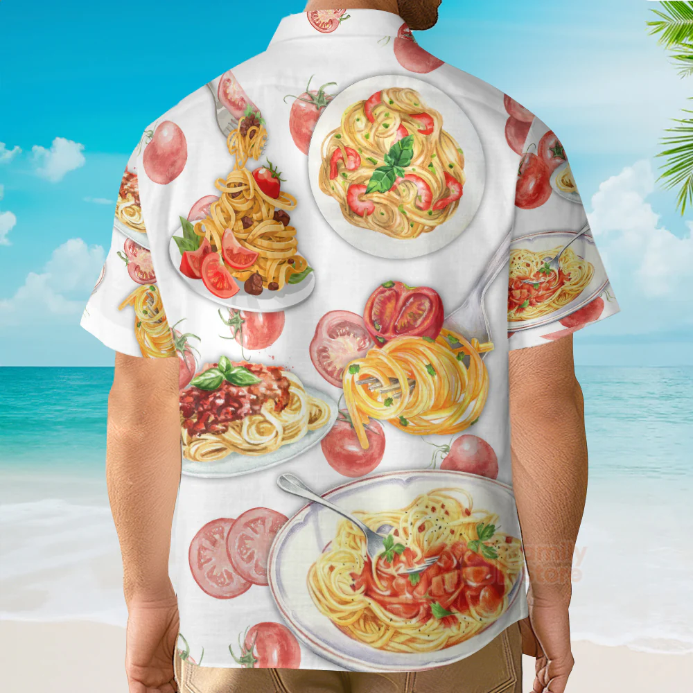 Food Pasta Make Me Happy Delicious Meal - Hawaiian Shirt - Image 3