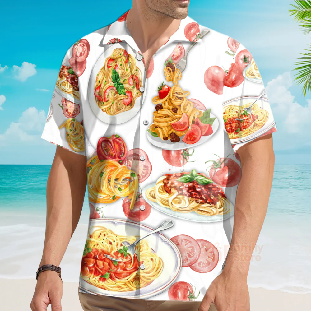Food Pasta Make Me Happy Delicious Meal - Hawaiian Shirt - Image 4