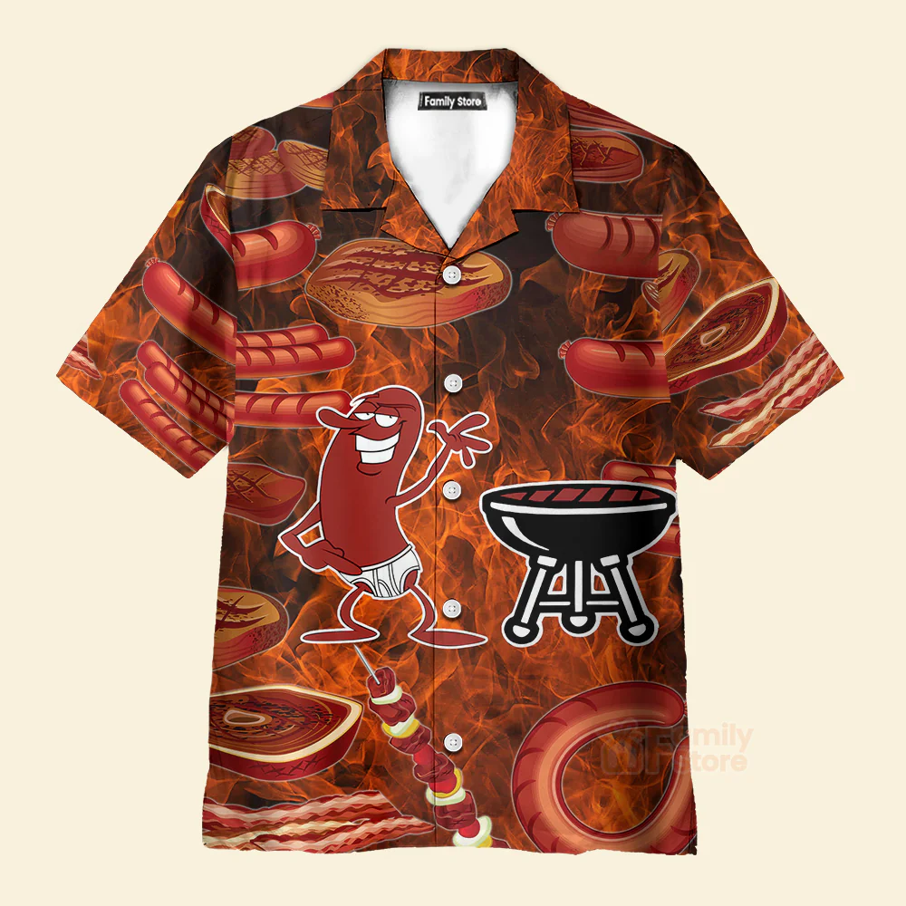 Funny Food Sausage It's Not A Party - Party BBQ Thems Hawaiian Shirt