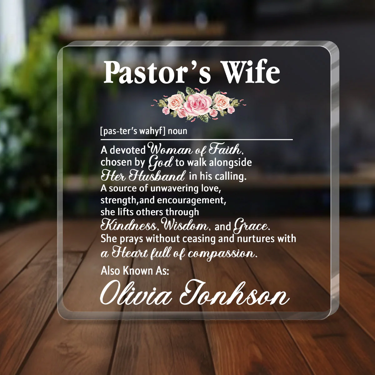 For Pastor’s Wife - Personalized Acrylic Plaque TD118 - Image 4