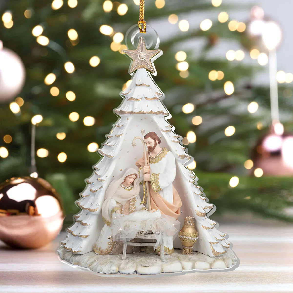 For Unto Us A Child Is Born - Personalized 1-Layer Acrylic Ornament - Gift For Family, For Christmas HL128 - Image 4