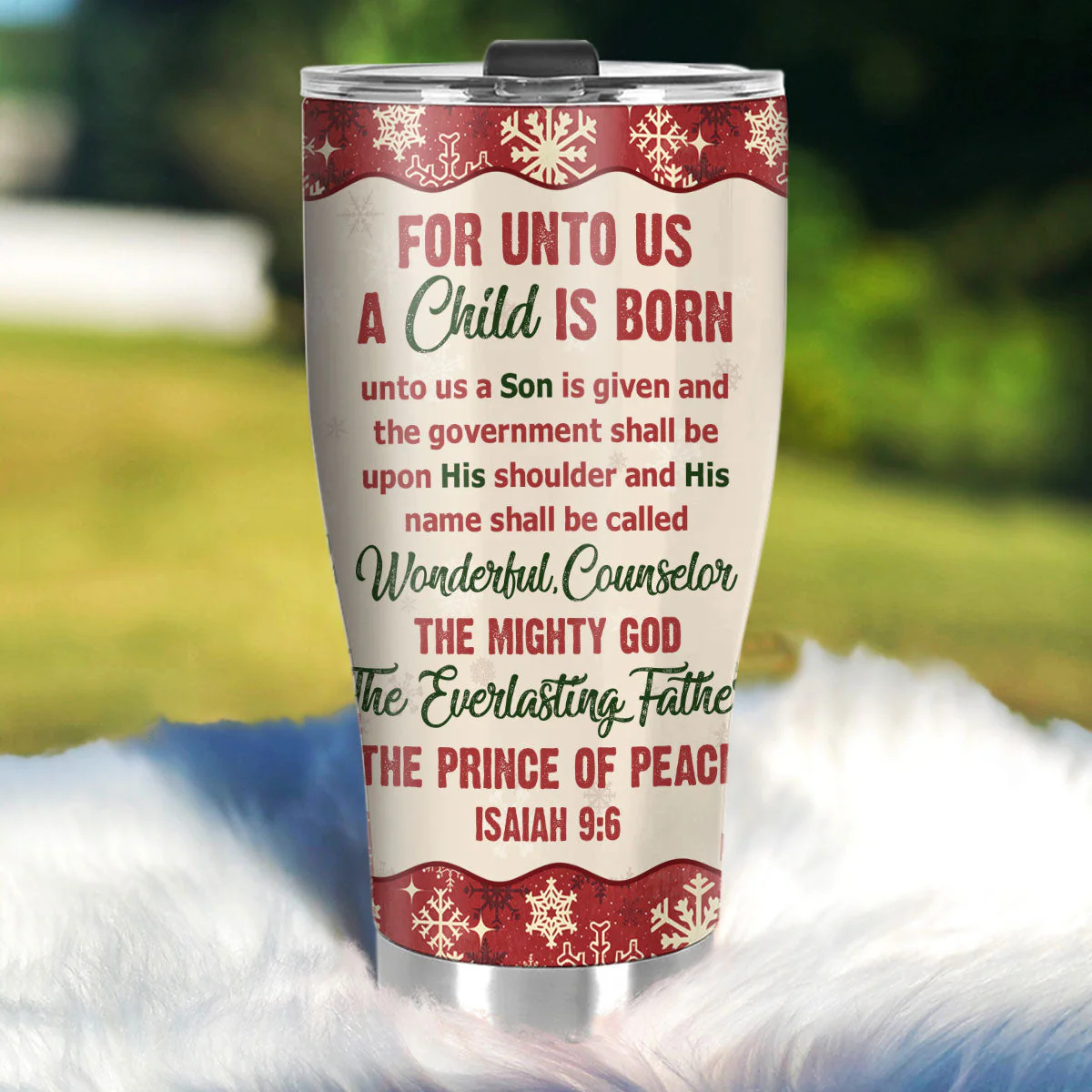 For Unto Us A Child Is Born | Personalized Stainless Steel Tumbler - Image 6