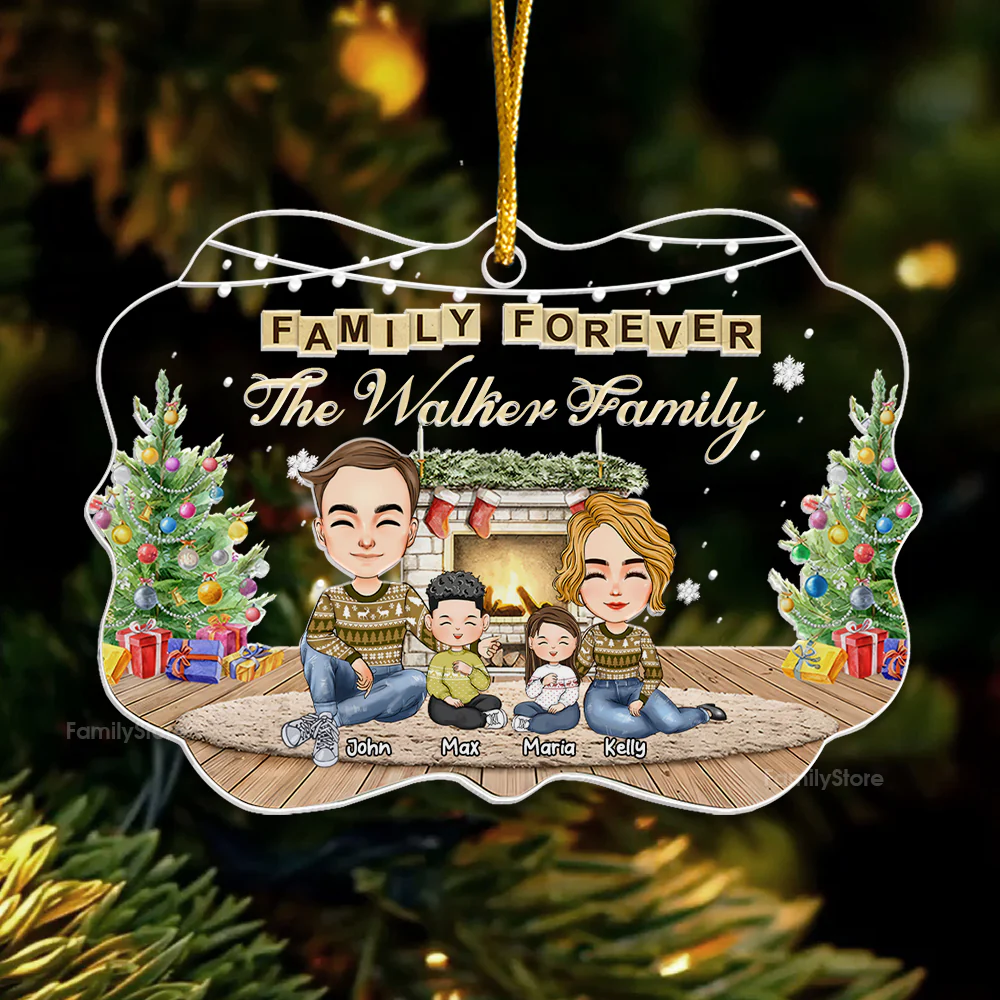 Forever Family - Christmas Gift For Family Members - Personalized Acrylic Ornament - CL33 NA94 - Image 3